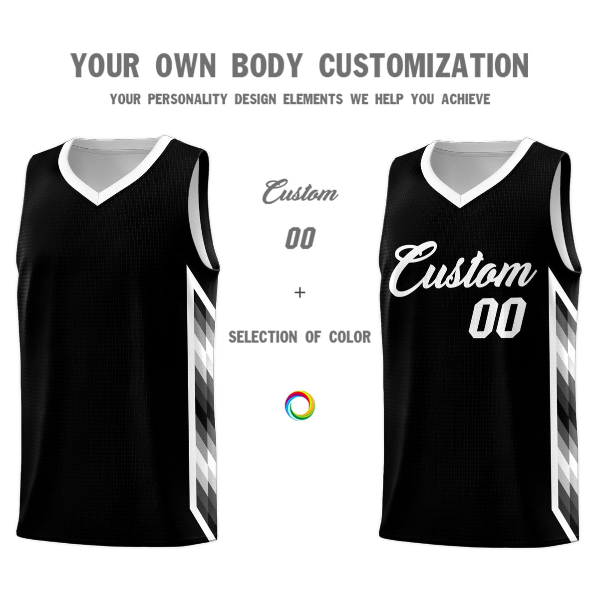 Custom White Mosaic Gradient Fashion Sports Uniform Basketball Jersey