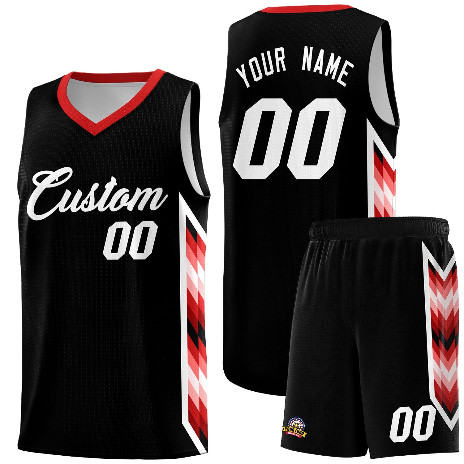 Custom Black Mosaic Gradient Fashion Sports Uniform Basketball Jersey