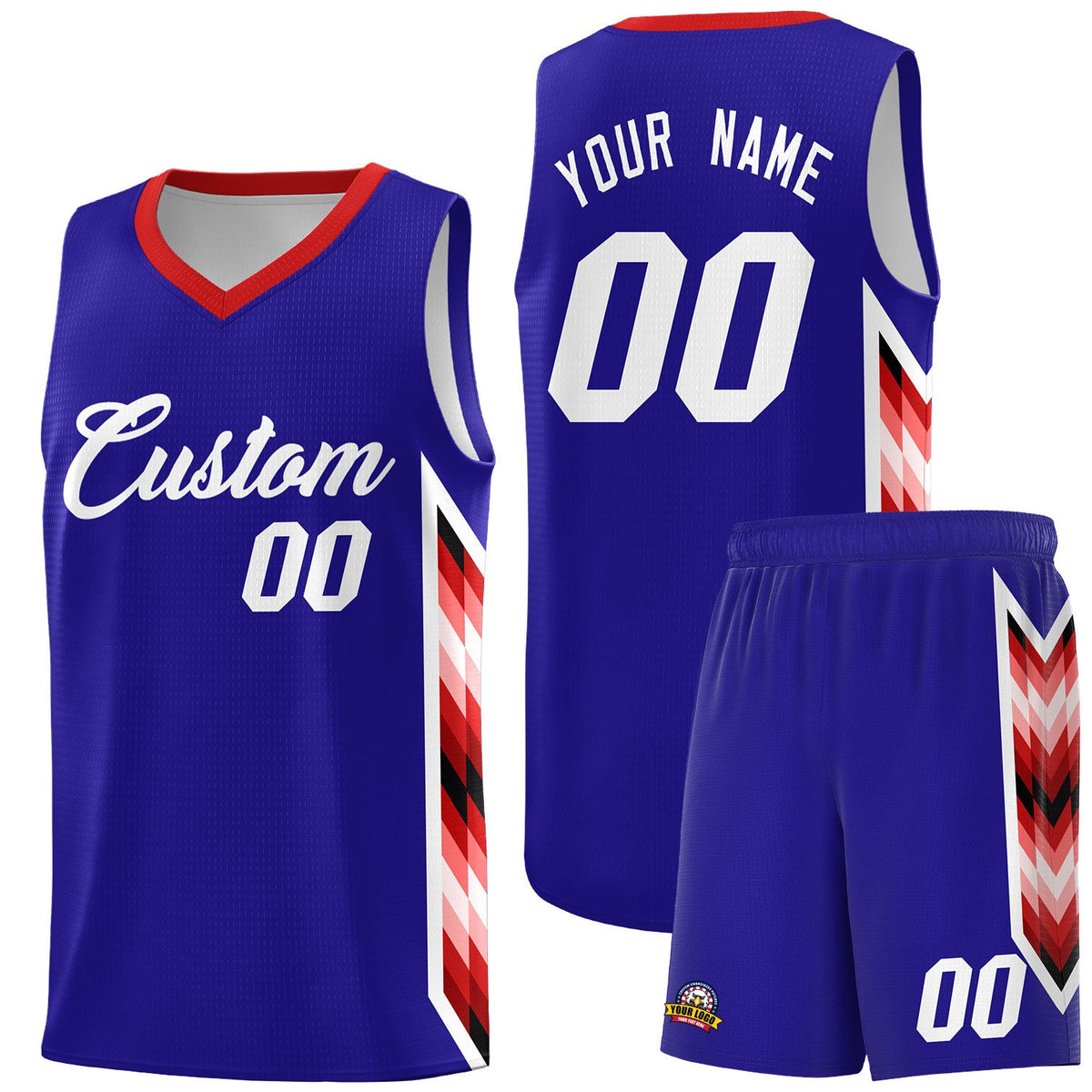 Custom Royal Mosaic Gradient Fashion Sports Uniform Basketball Jersey