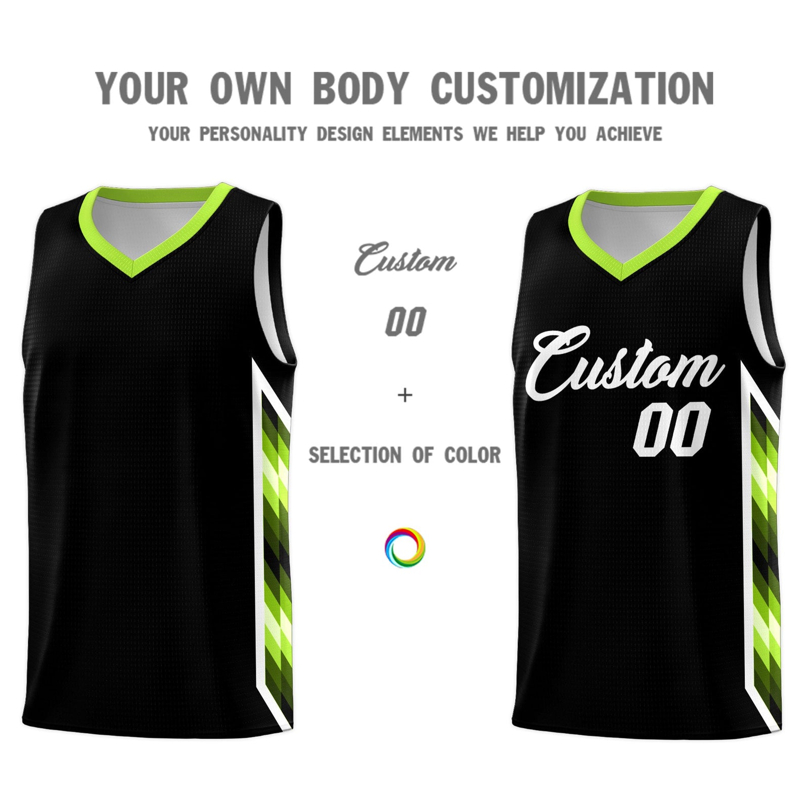 Custom Black Mosaic Gradient Fashion Sports Uniform Basketball Jersey