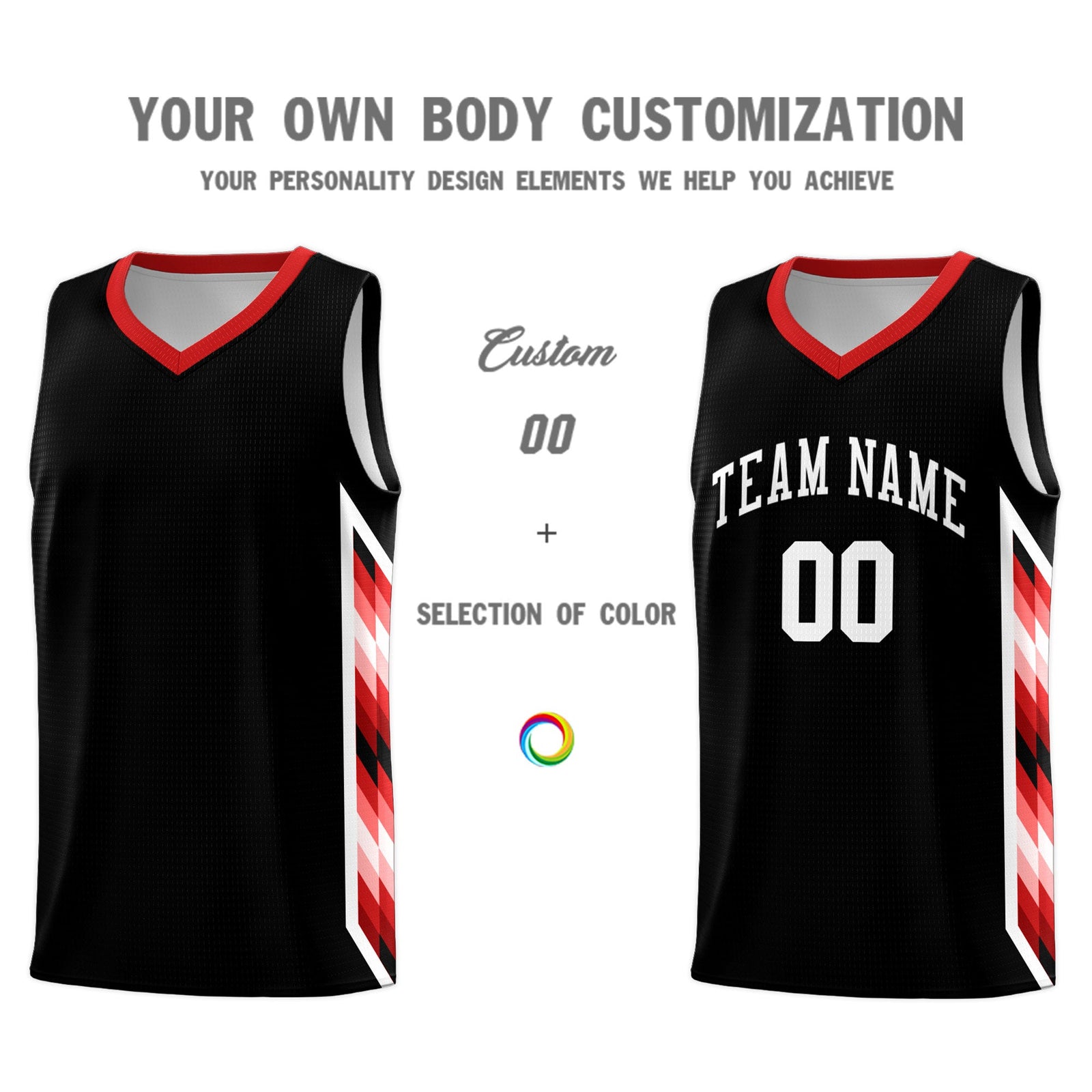 Custom Black Mosaic Gradient Fashion Sports Uniform Basketball Jersey