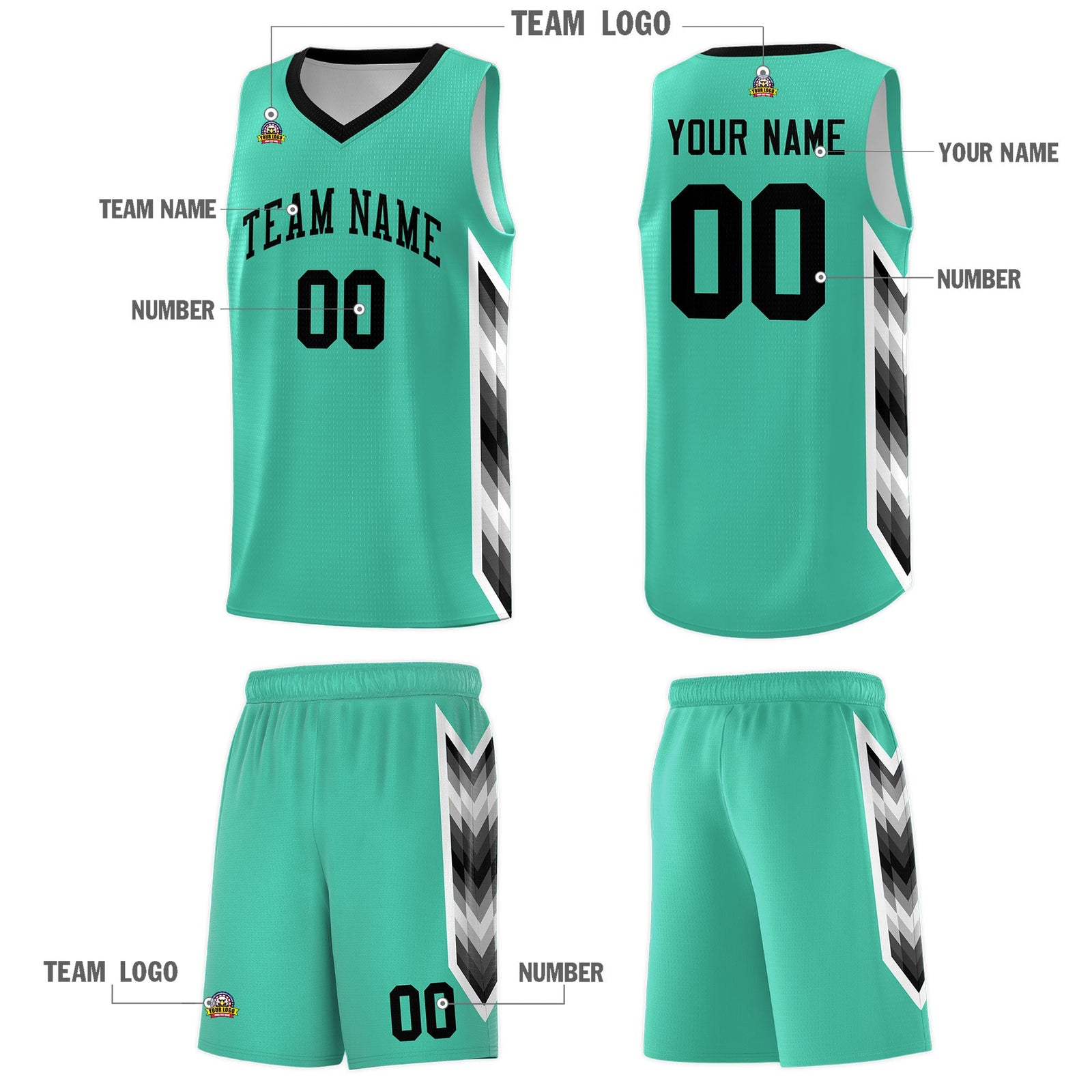 Custom Bright Green Mosaic Gradient Fashion Sports Uniform Basketball Jersey