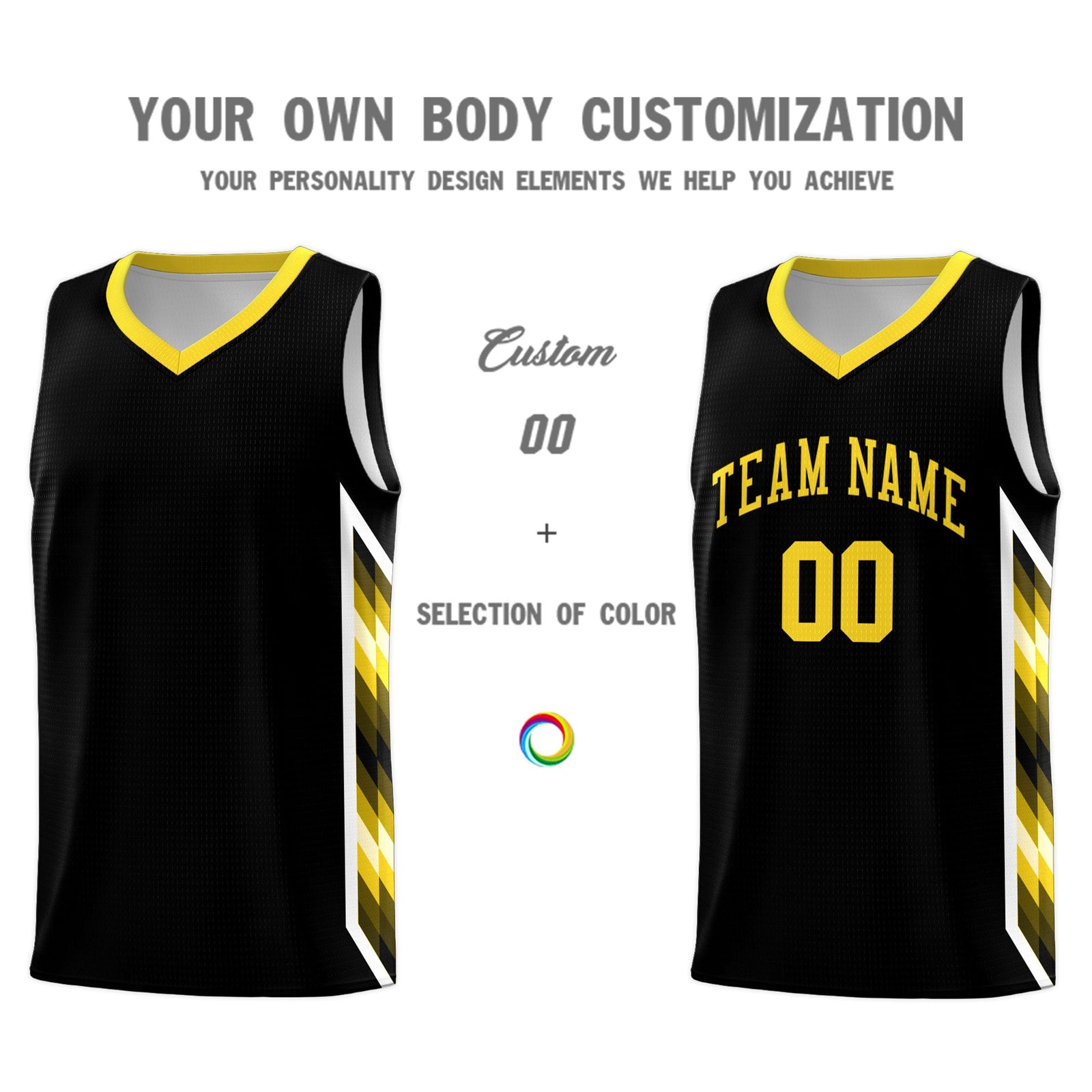 Custom Black Mosaic Gradient Fashion Sports Uniform Basketball Jersey