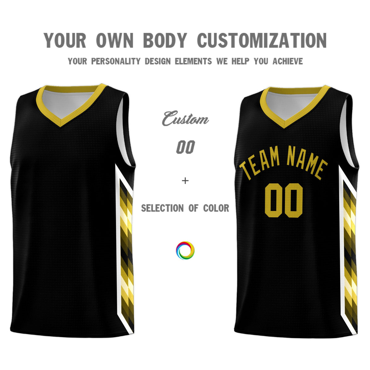 Custom Black Mosaic Gradient Fashion Sports Uniform Basketball Jersey