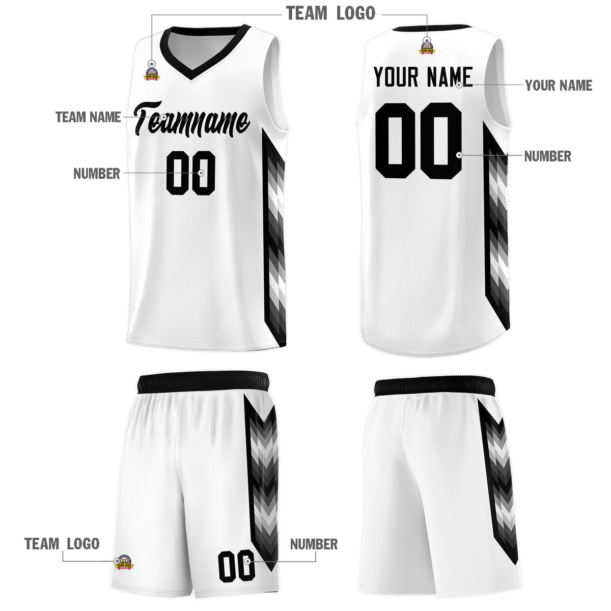 Custom White Mosaic Gradient Fashion Sports Uniform Basketball Jersey