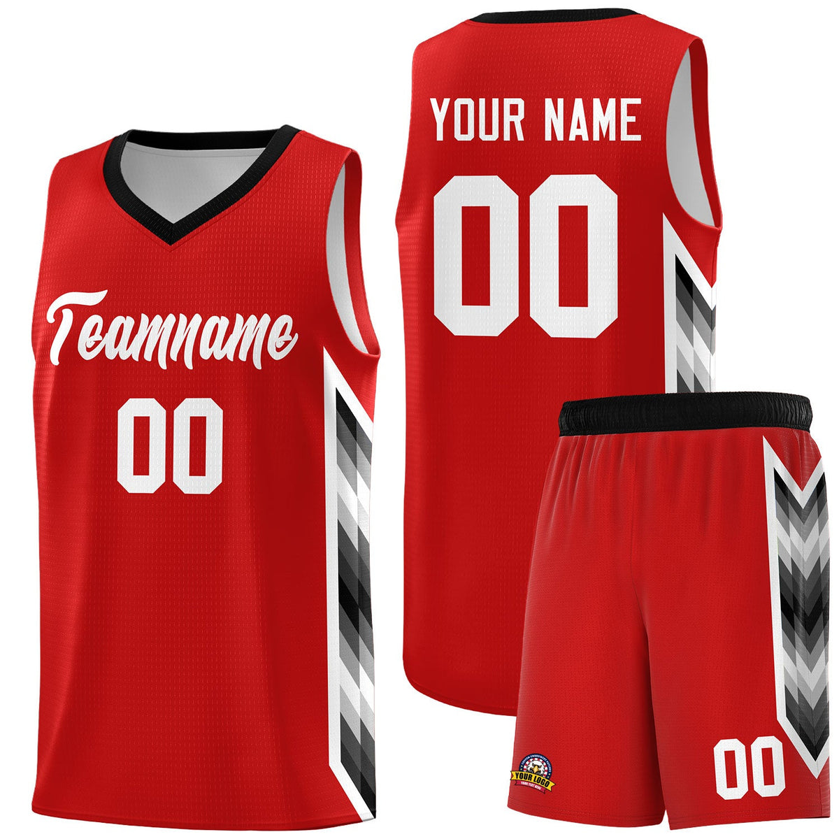 Custom Red Mosaic Gradient Fashion Sports Uniform Basketball Jersey