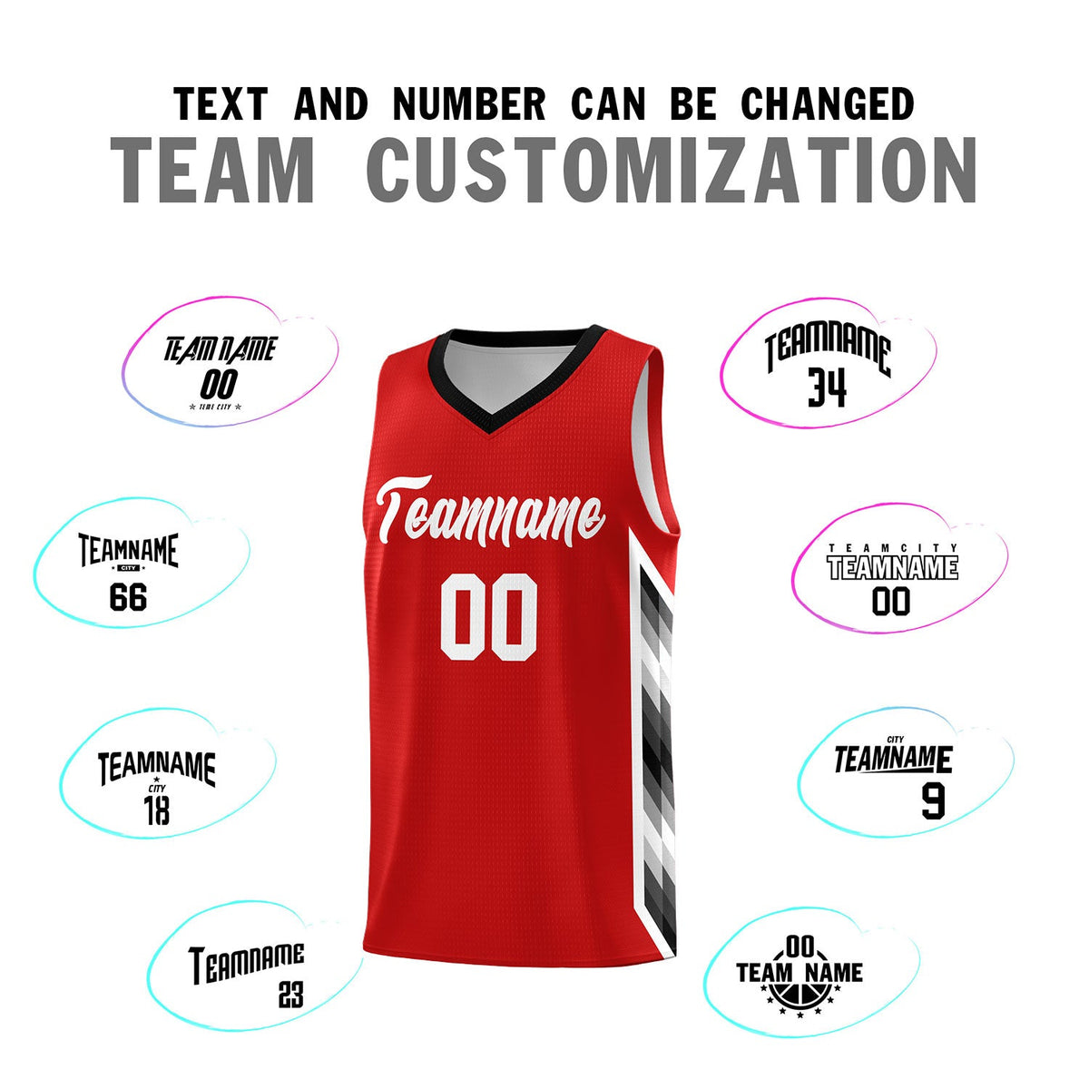 Custom Red Mosaic Gradient Fashion Sports Uniform Basketball Jersey