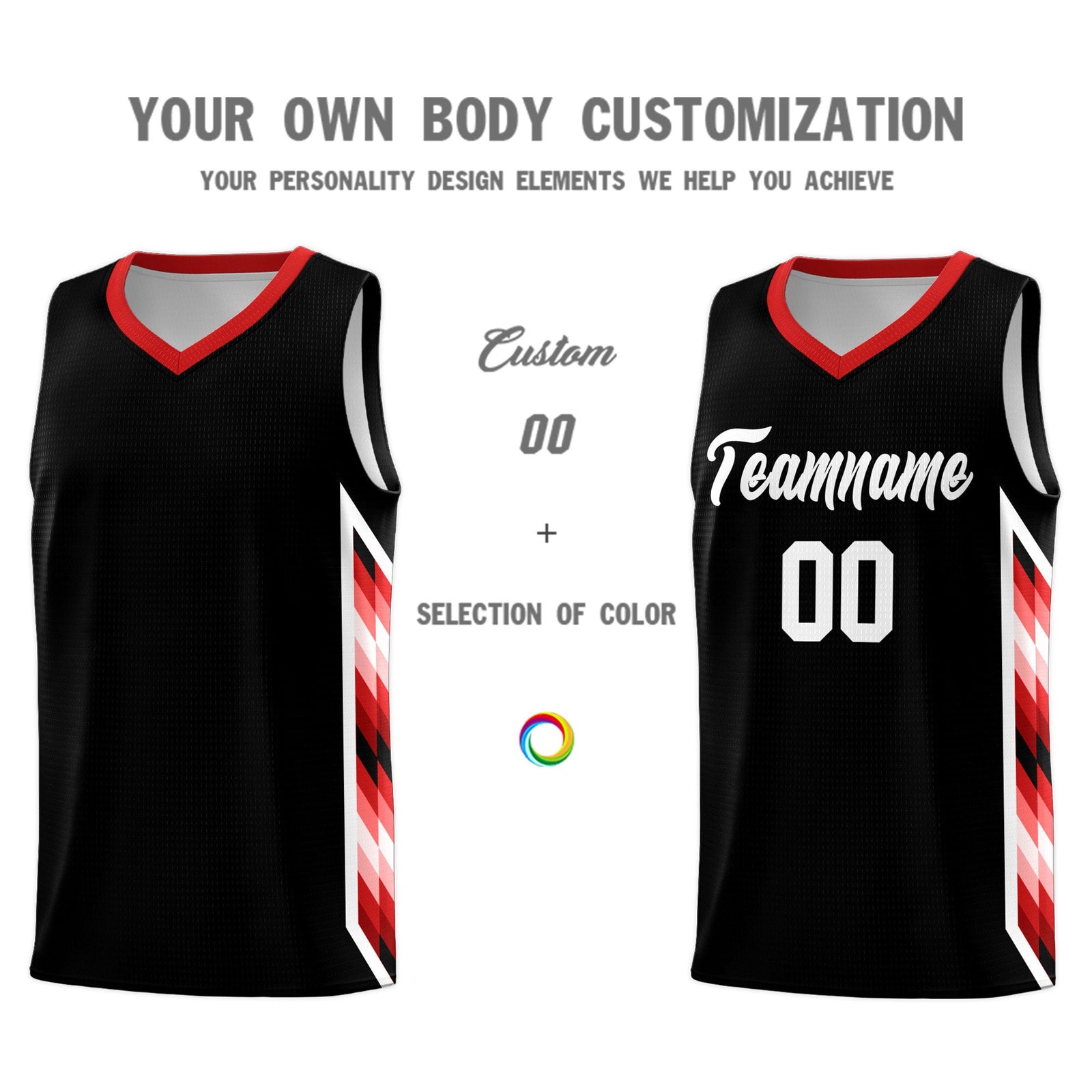 Custom Black Mosaic Gradient Fashion Sports Uniform Basketball Jersey