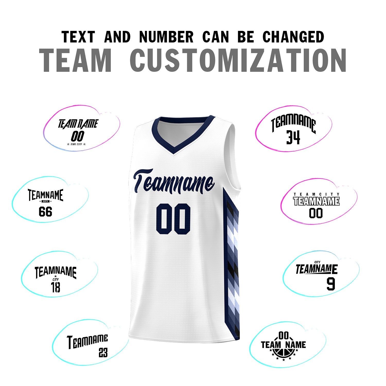 Custom White Mosaic Gradient Fashion Sports Uniform Basketball Jersey