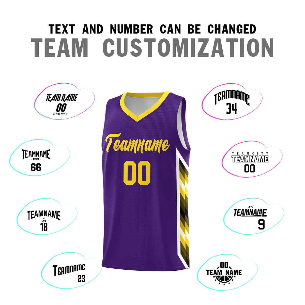 Custom Purple Mosaic Gradient Fashion Sports Uniform Basketball Jersey