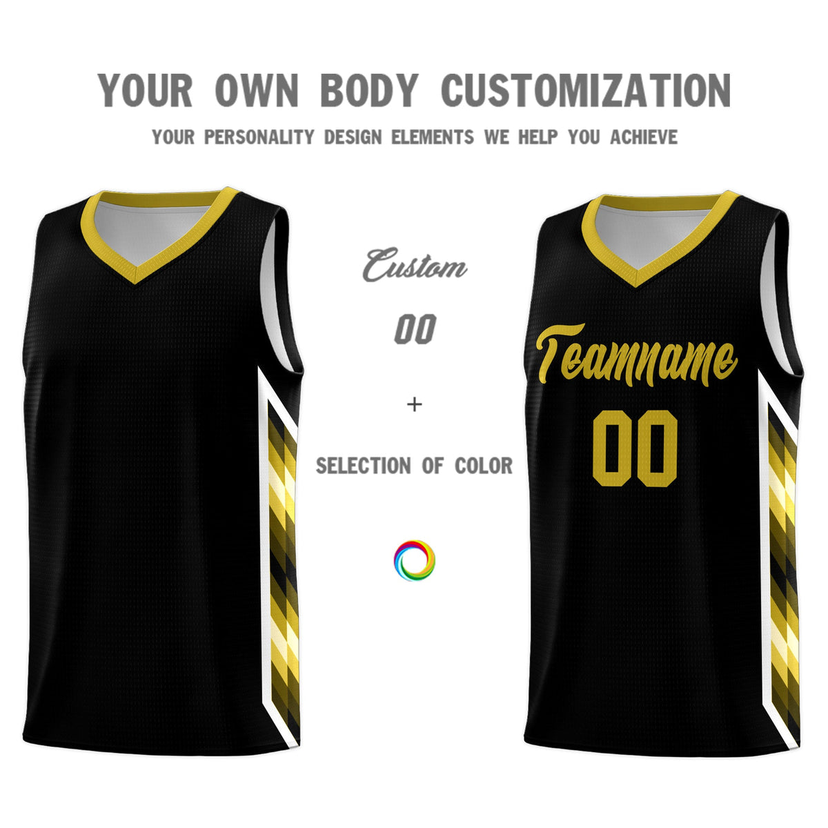 Custom Black Mosaic Gradient Fashion Sports Uniform Basketball Jersey