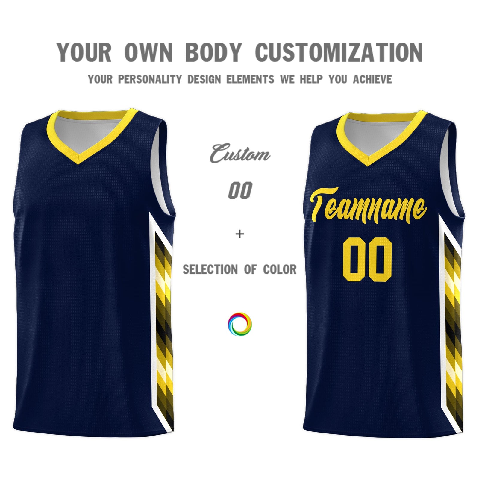 Custom Navy Mosaic Gradient Fashion Sports Uniform Basketball Jersey