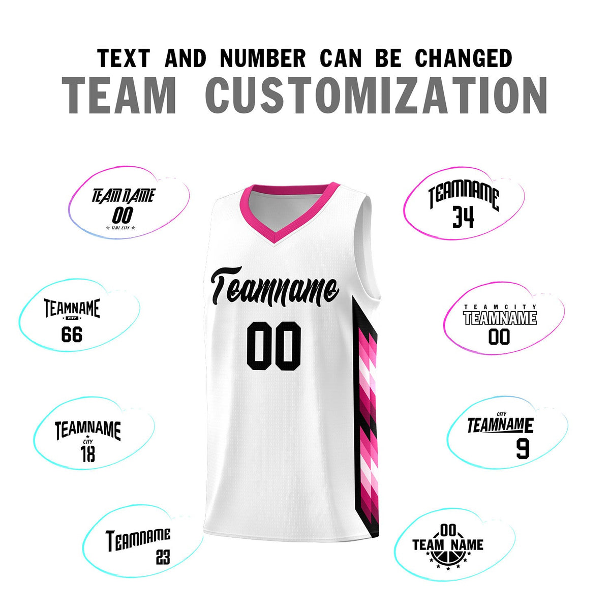 Custom White Mosaic Gradient Fashion Sports Uniform Basketball Jersey