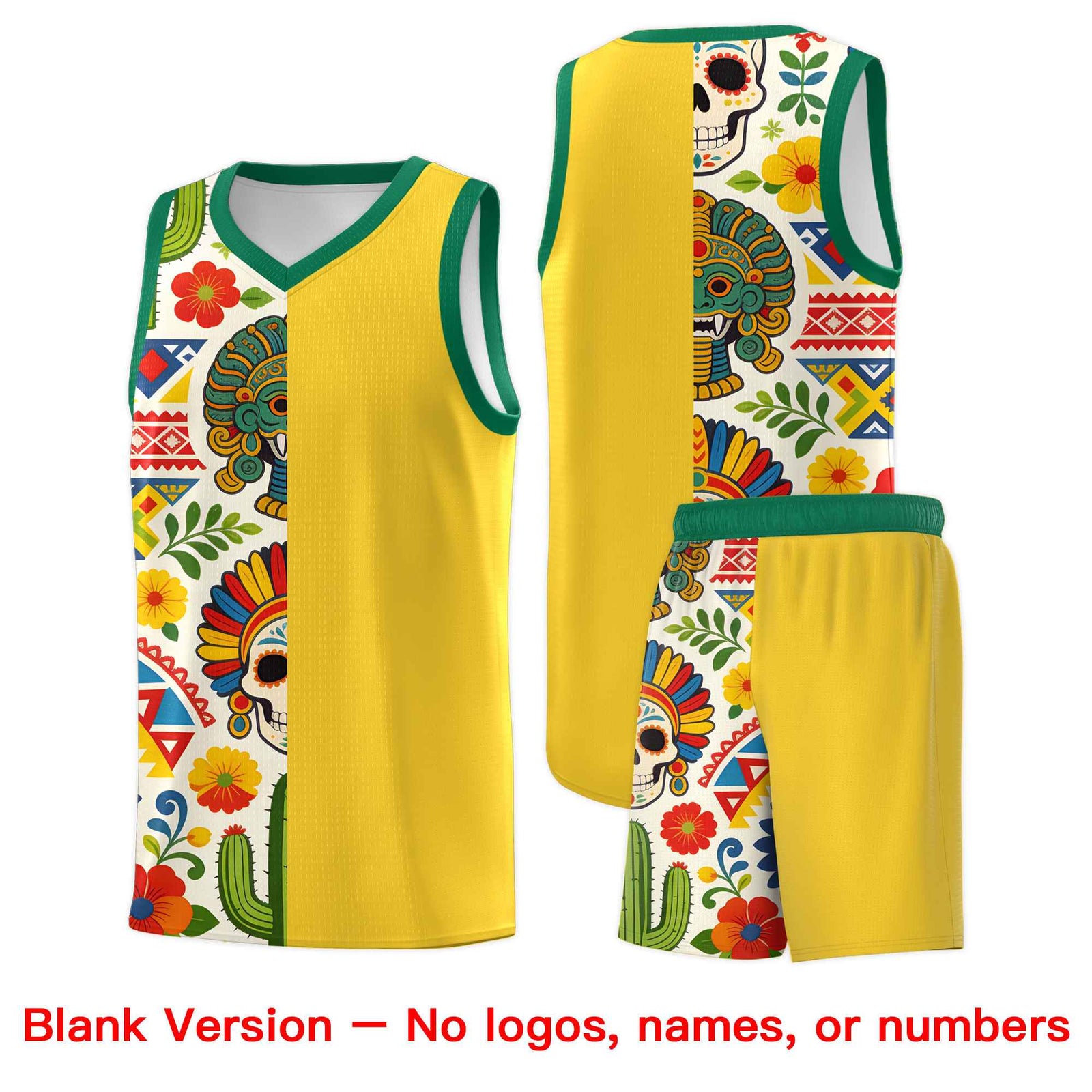 Custom White Orange Mexican Colors Graffiti Patterns Lightweight Uniform Basketball Jersey