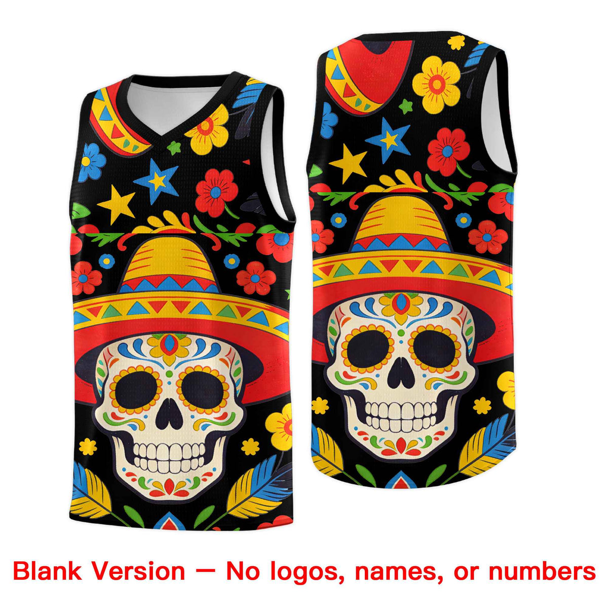 Custom White Orange Mexican Colors Graffiti Patterns Lightweight Uniform Basketball Jersey