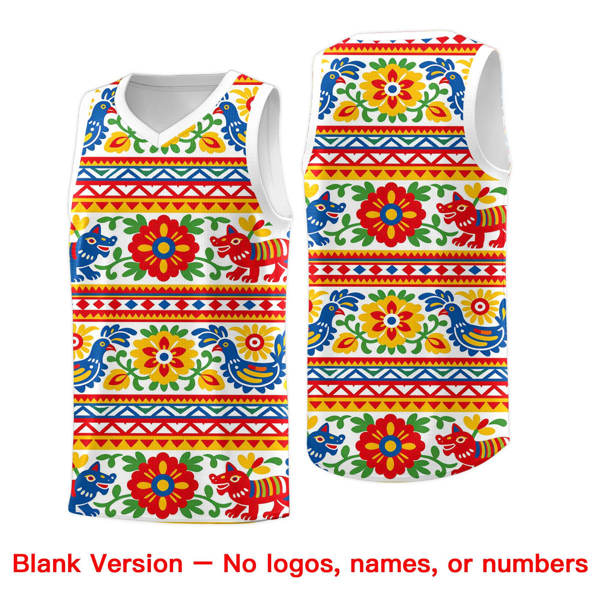 Custom White Orange Mexican Colors Graffiti Patterns Lightweight Uniform Basketball Jersey