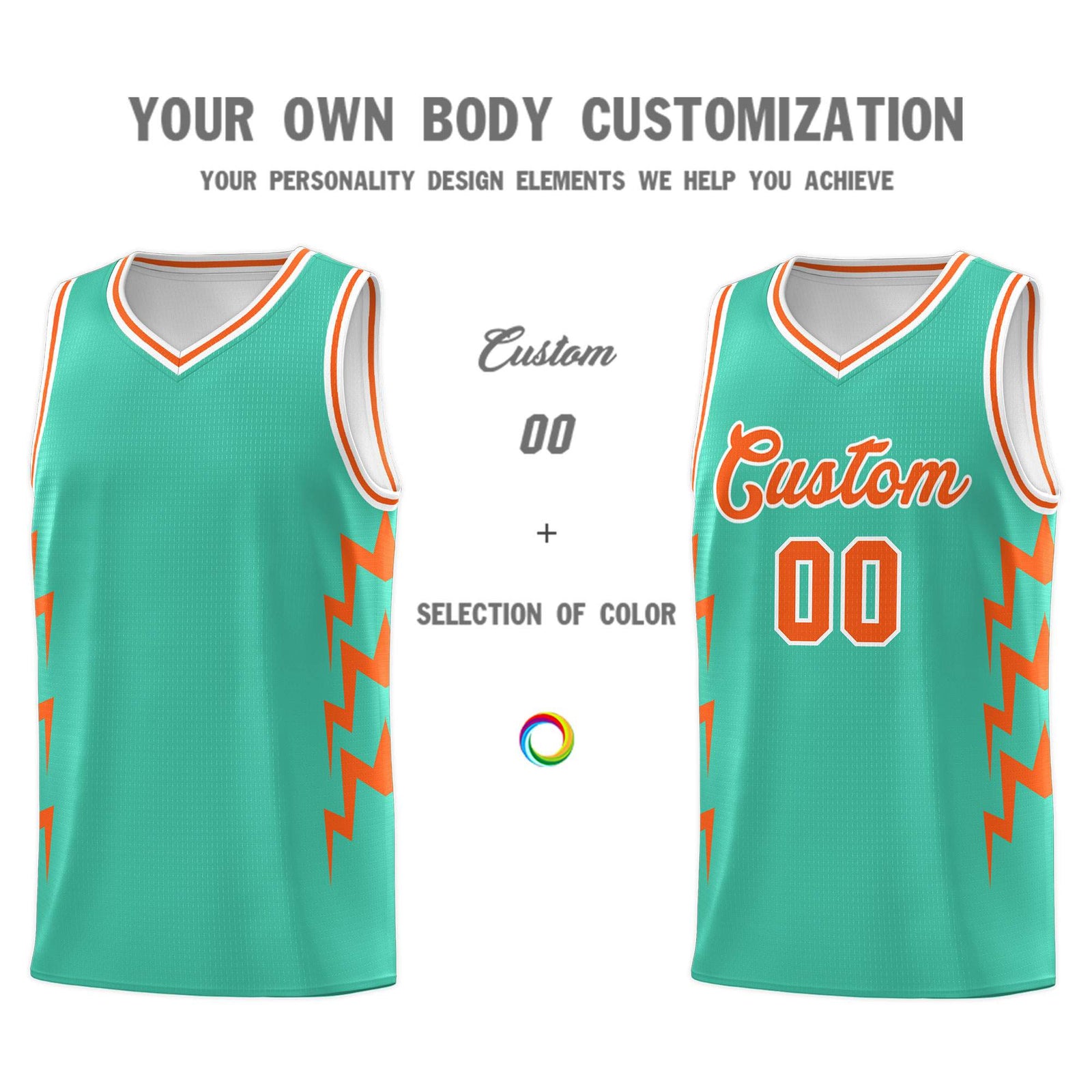 Custom Bright Green Side Lightning Pattern Sports Uniform Basketball Jersey