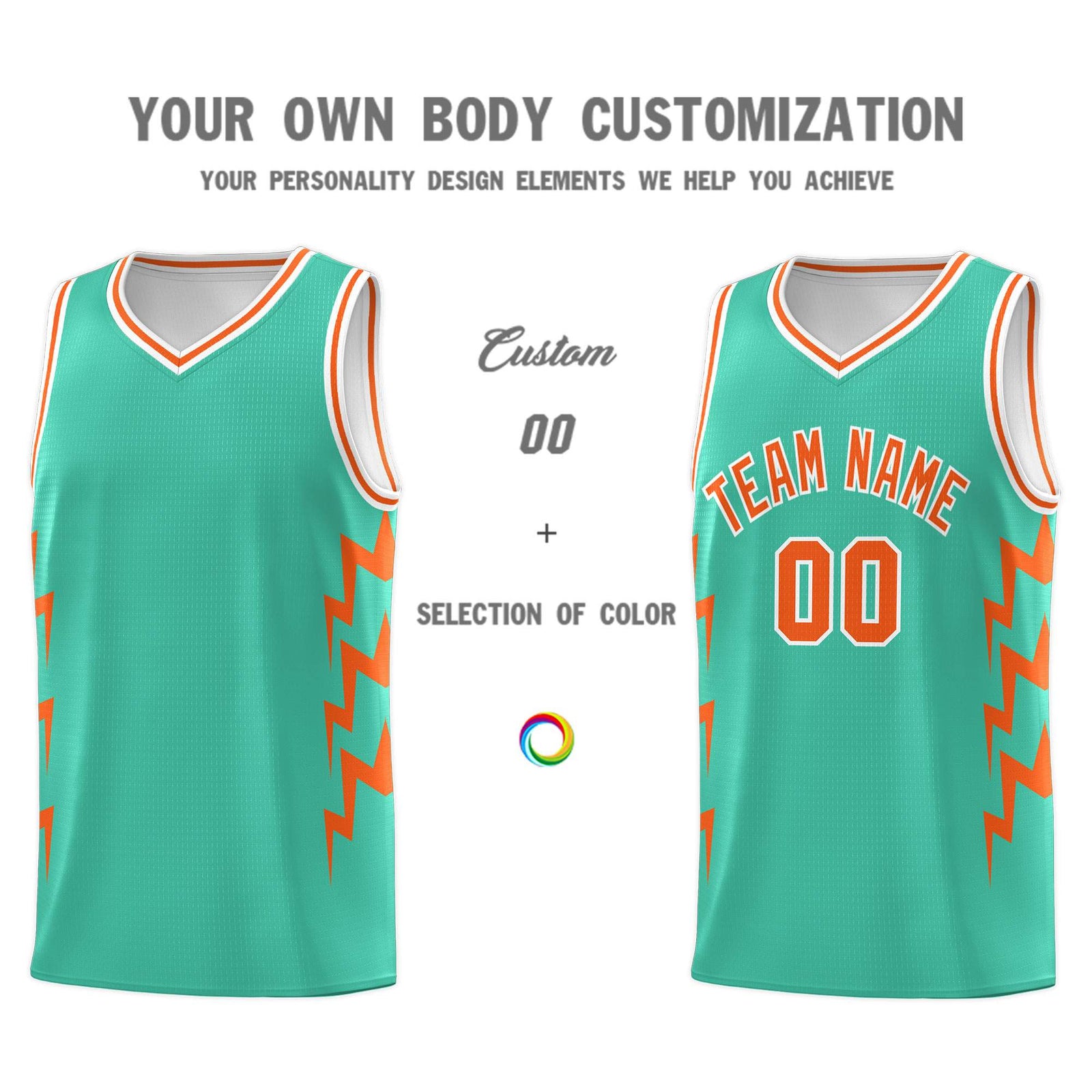 Custom Bright Green Side Lightning Pattern Sports Uniform Basketball Jersey