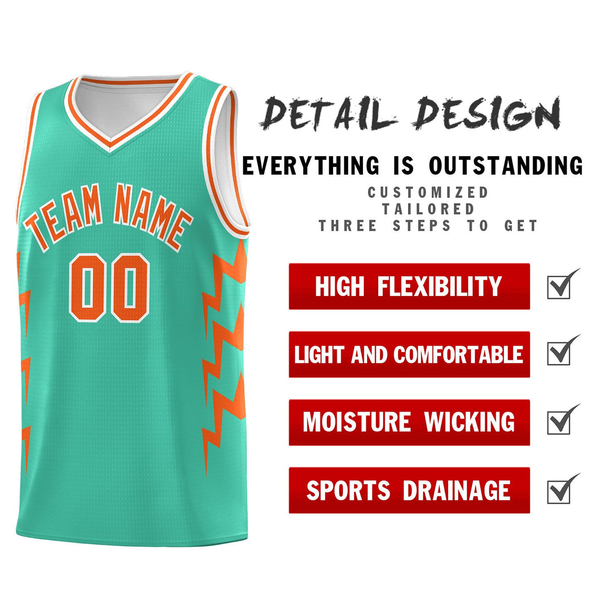 Custom Bright Green Side Lightning Pattern Sports Uniform Basketball Jersey
