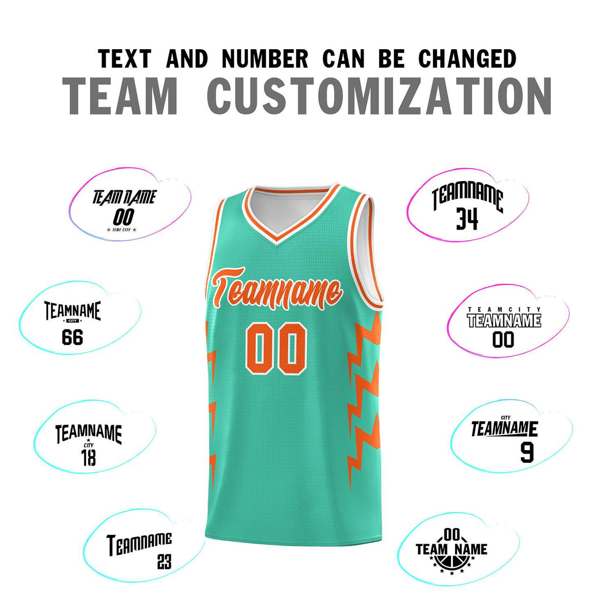Custom Bright Green Side Lightning Pattern Sports Uniform Basketball Jersey