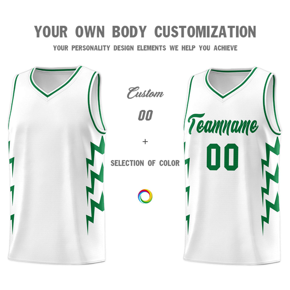 Custom White Side Lightning Pattern Sports Uniform Basketball Jersey