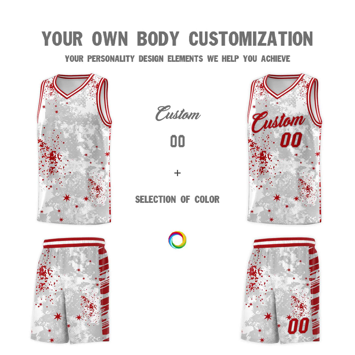 Custom White Red Vice Burst Galactic Graffiti Breathable Basketball Jersey