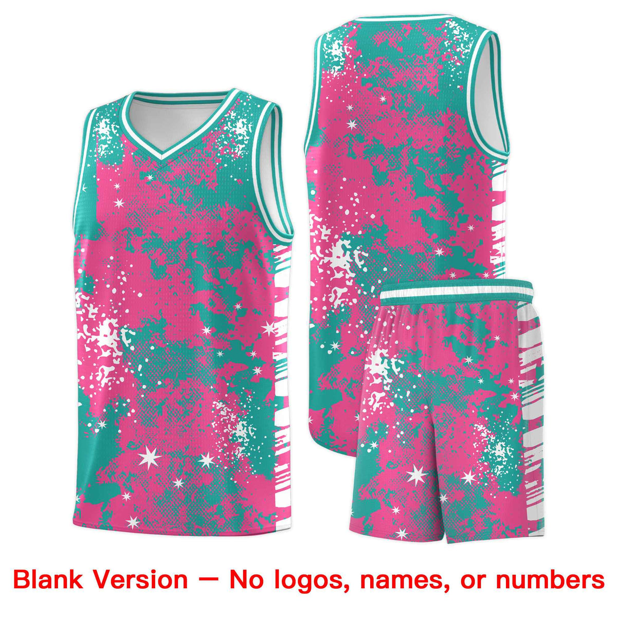 Custom Aqua Black Vice Burst Galactic Graffiti Drapable Basketball Jersey