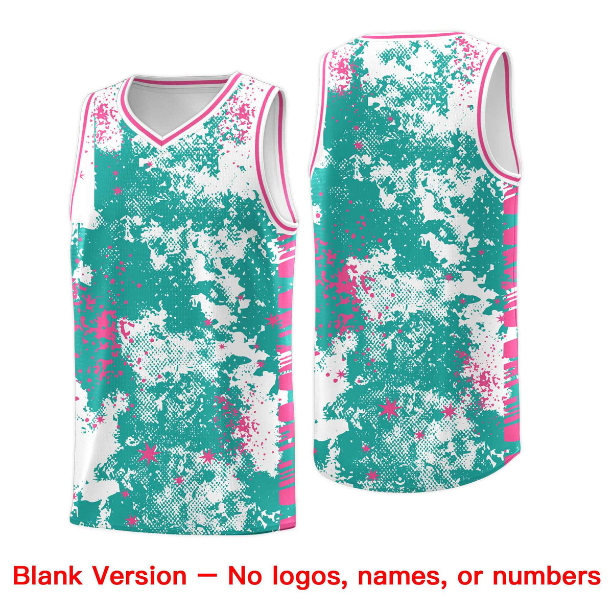 Custom Aqua Black Vice Burst Galactic Graffiti Drapable Basketball Jersey