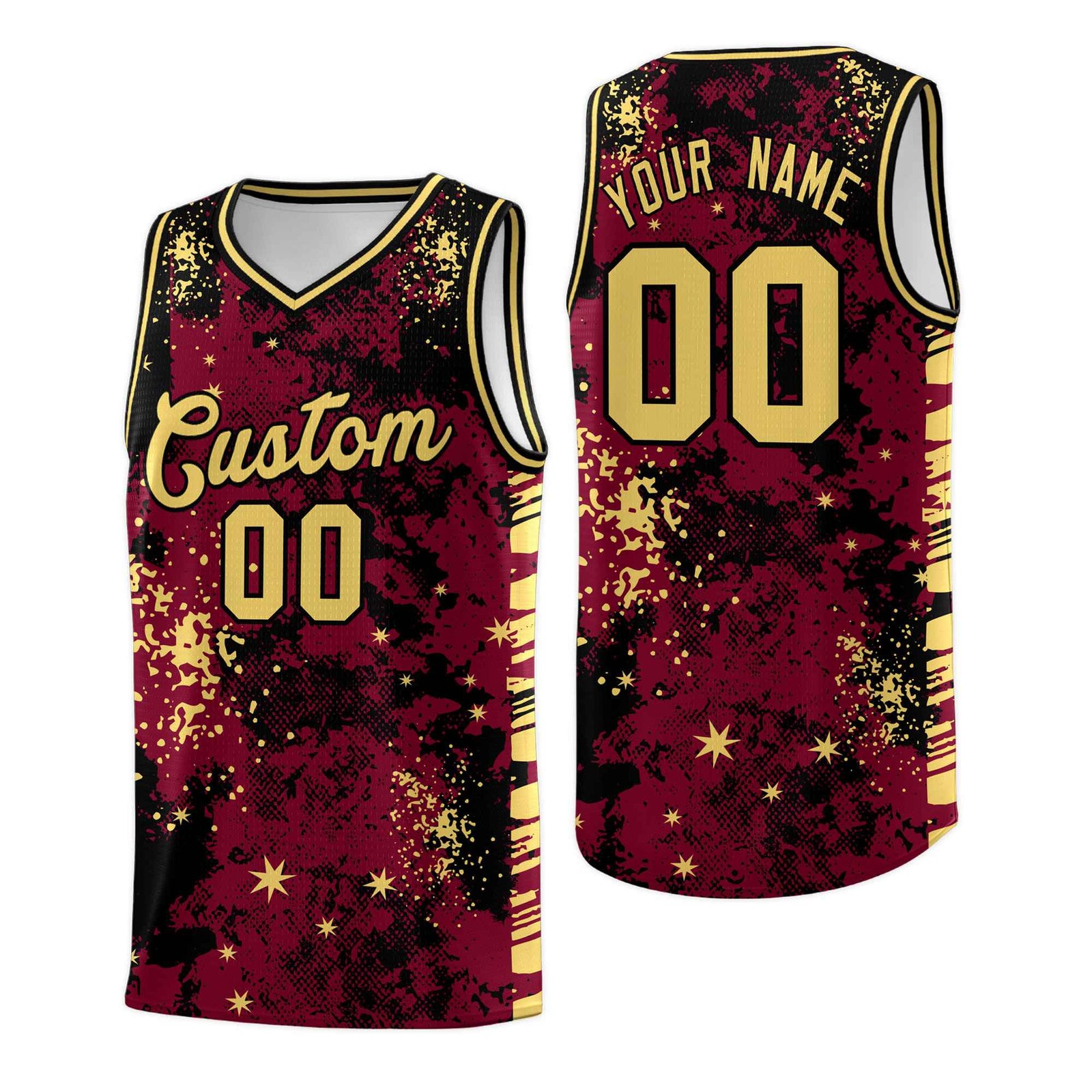 Custom Crimson Black Vice Burst Galactic Graffiti Lightweight Basketball Jersey