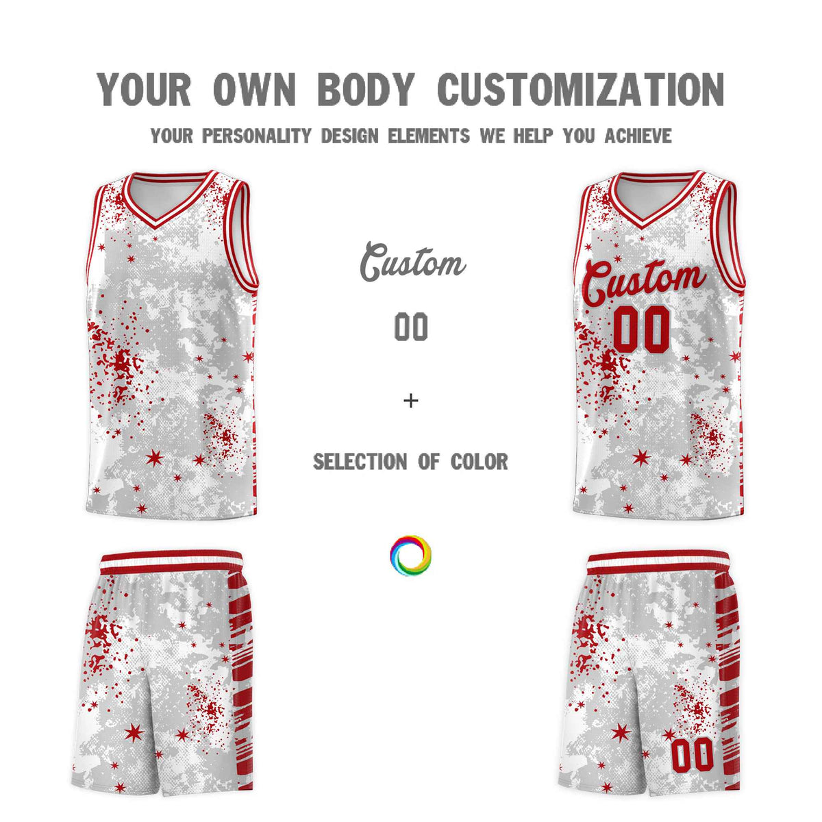Custom White Red Vice Burst Galactic Graffiti Breathable Basketball Jersey
