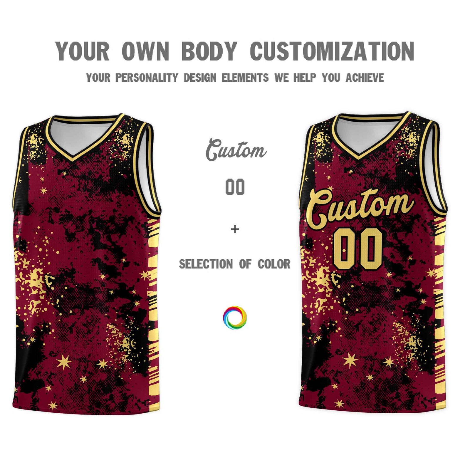 Custom Crimson Black Vice Burst Galactic Graffiti Lightweight Basketball Jersey