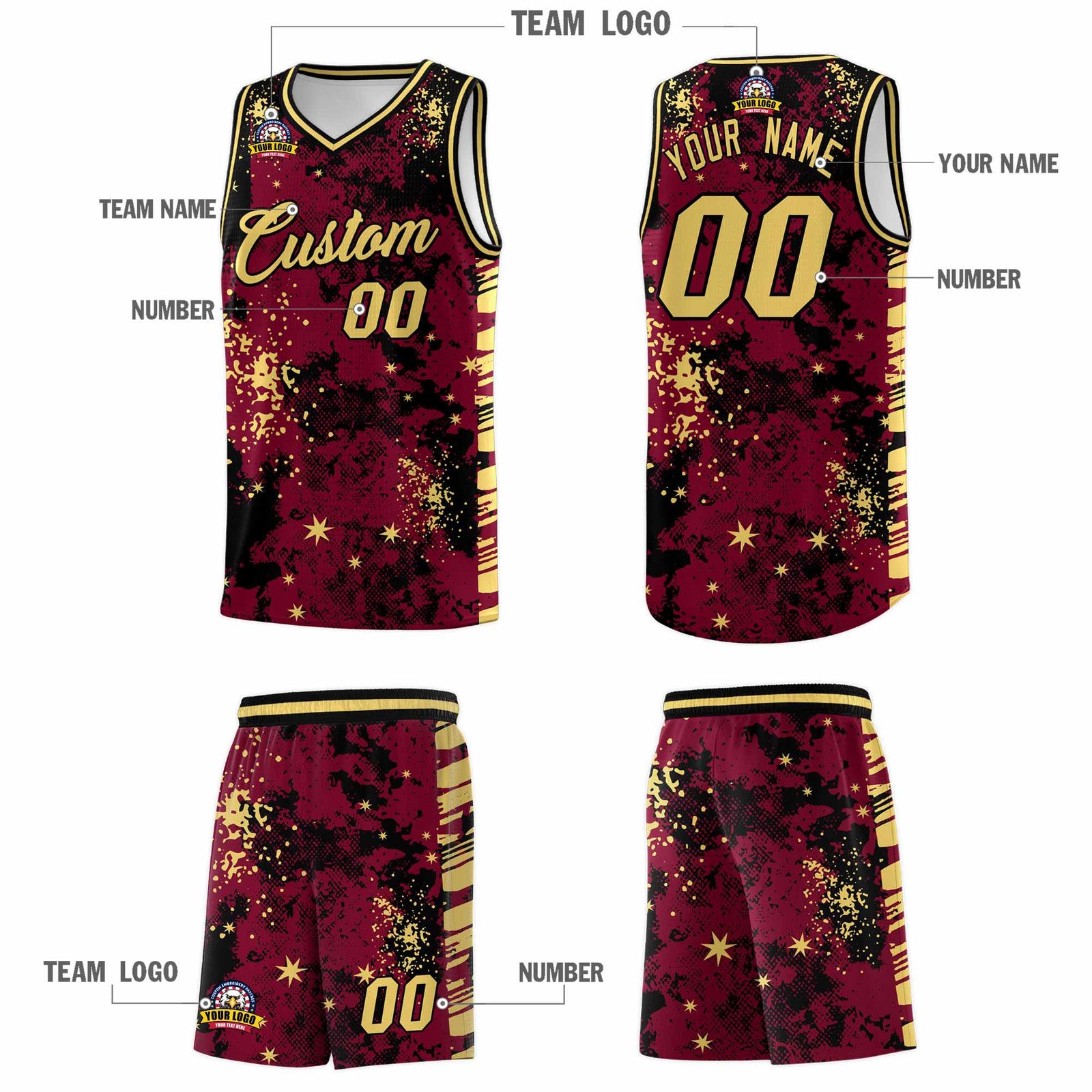 Custom Crimson Black Vice Burst Galactic Graffiti Lightweight Basketball Jersey