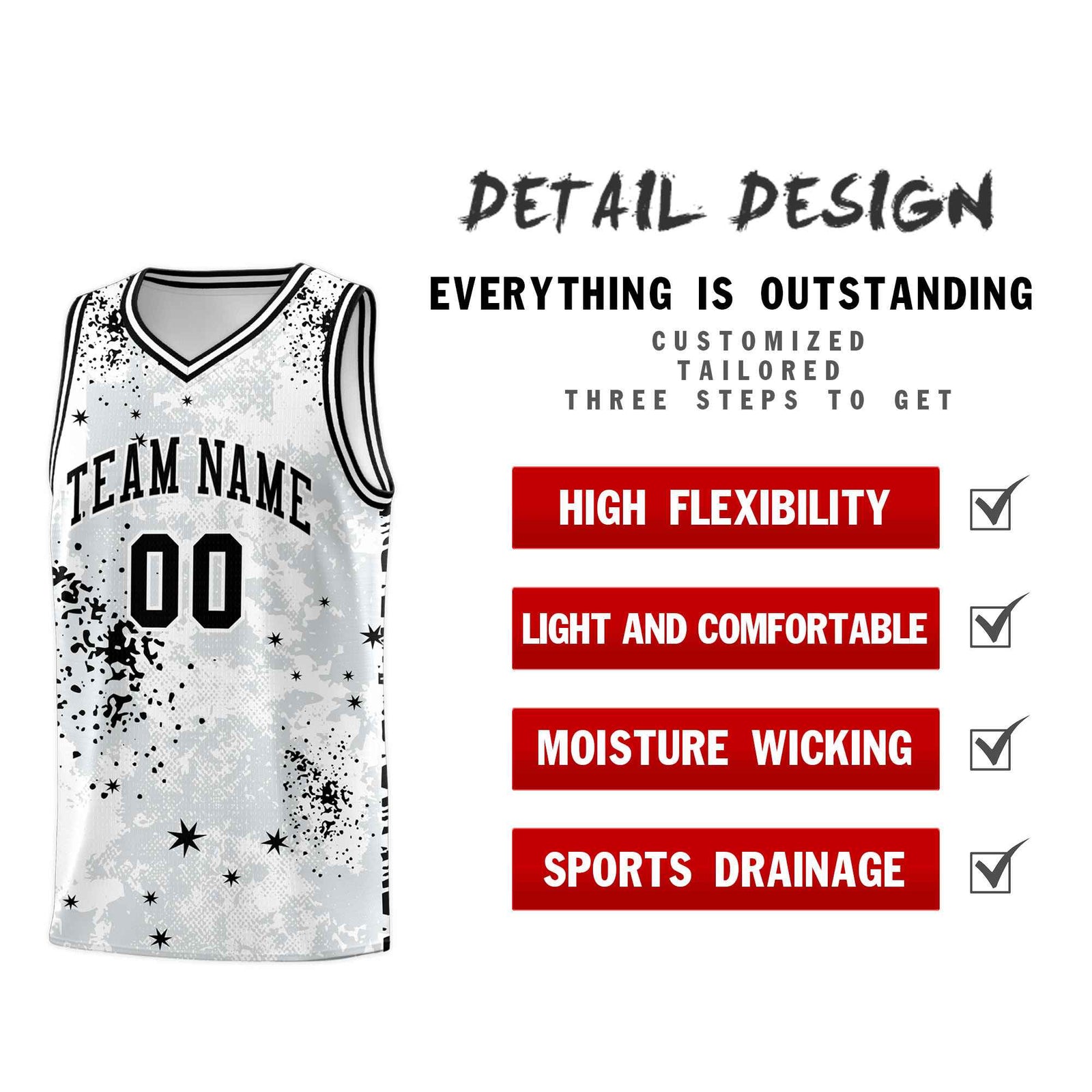 Custom White Black Vice Burst Galactic Graffiti Moisture-Wicking Basketball Jersey