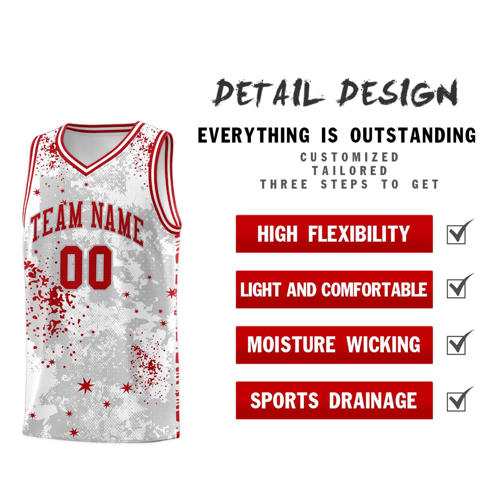 Custom White Red Vice Burst Galactic Graffiti Breathable Basketball Jersey