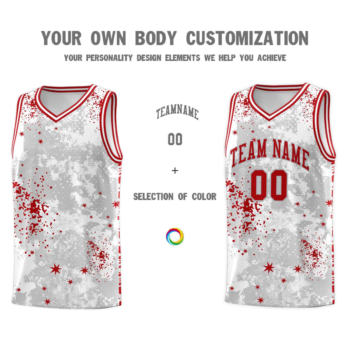 Custom White Red Vice Burst Galactic Graffiti Breathable Basketball Jersey