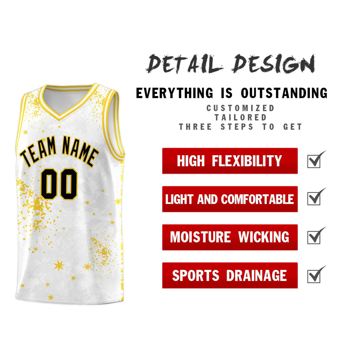 Custom White Gold Vice Burst Galactic Graffiti Moisture-Wicking Basketball Jersey