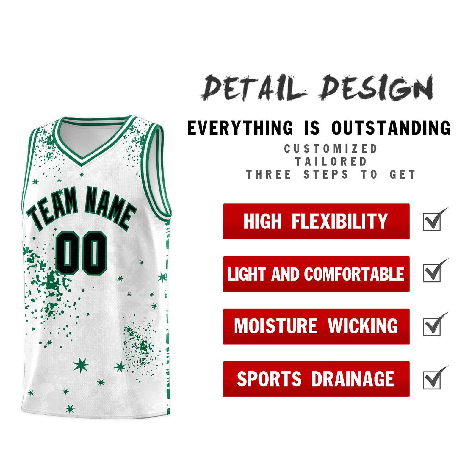 Custom White Kelly Green Vice Burst Galactic Graffiti Breathable Basketball Jersey