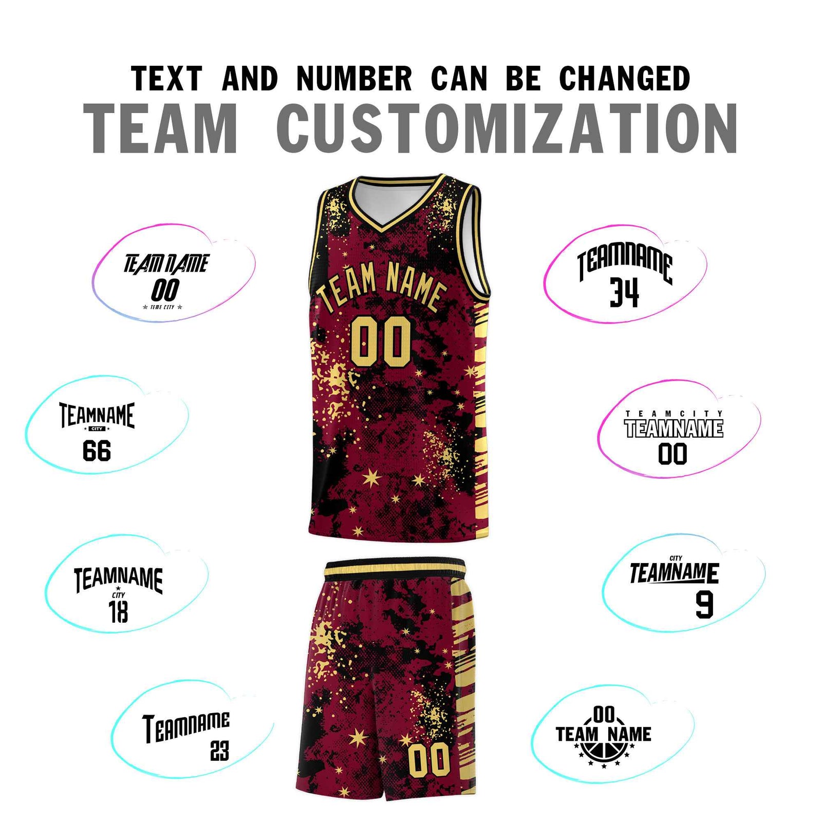Custom Crimson Black Vice Burst Galactic Graffiti Lightweight Basketball Jersey