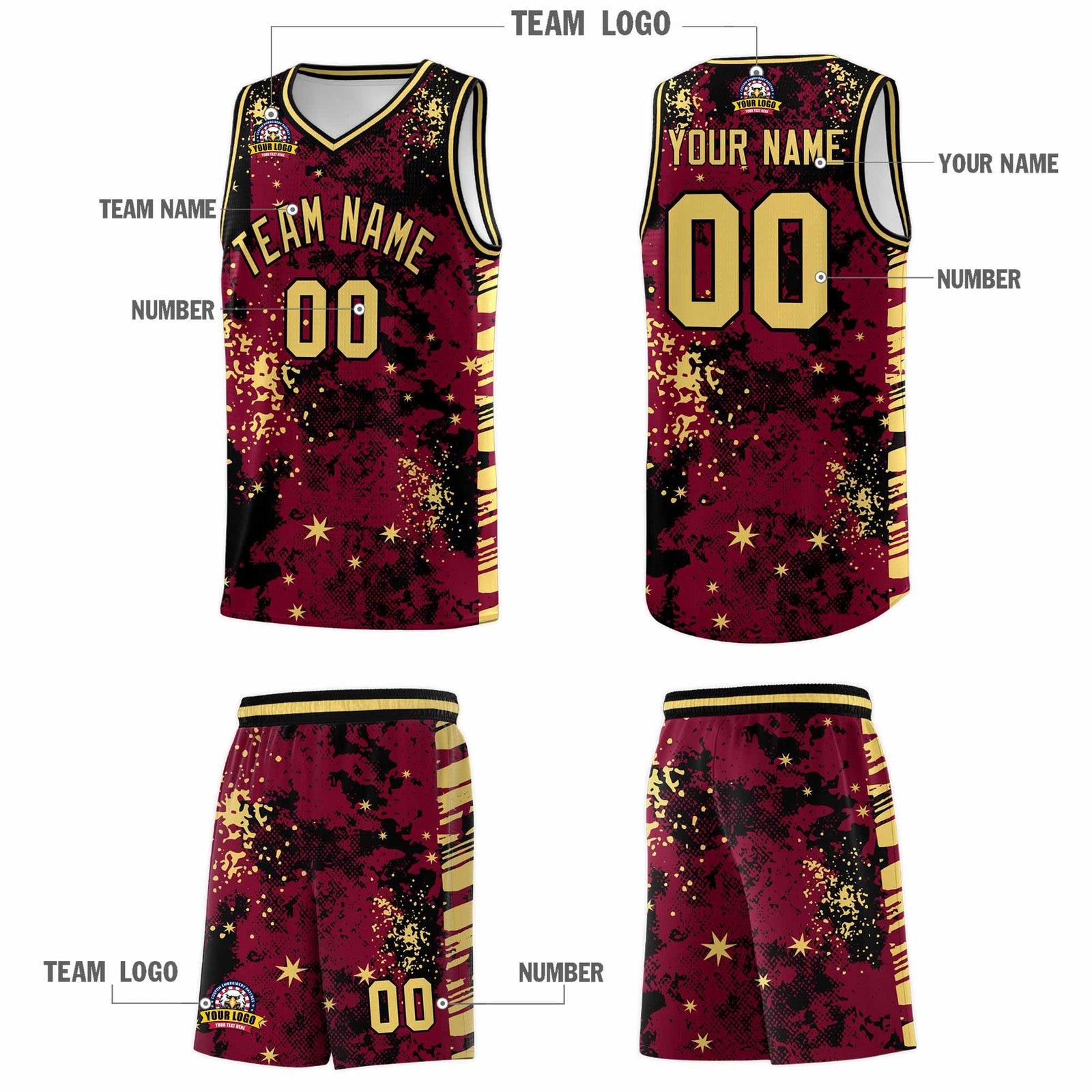 Custom Crimson Black Vice Burst Galactic Graffiti Lightweight Basketball Jersey