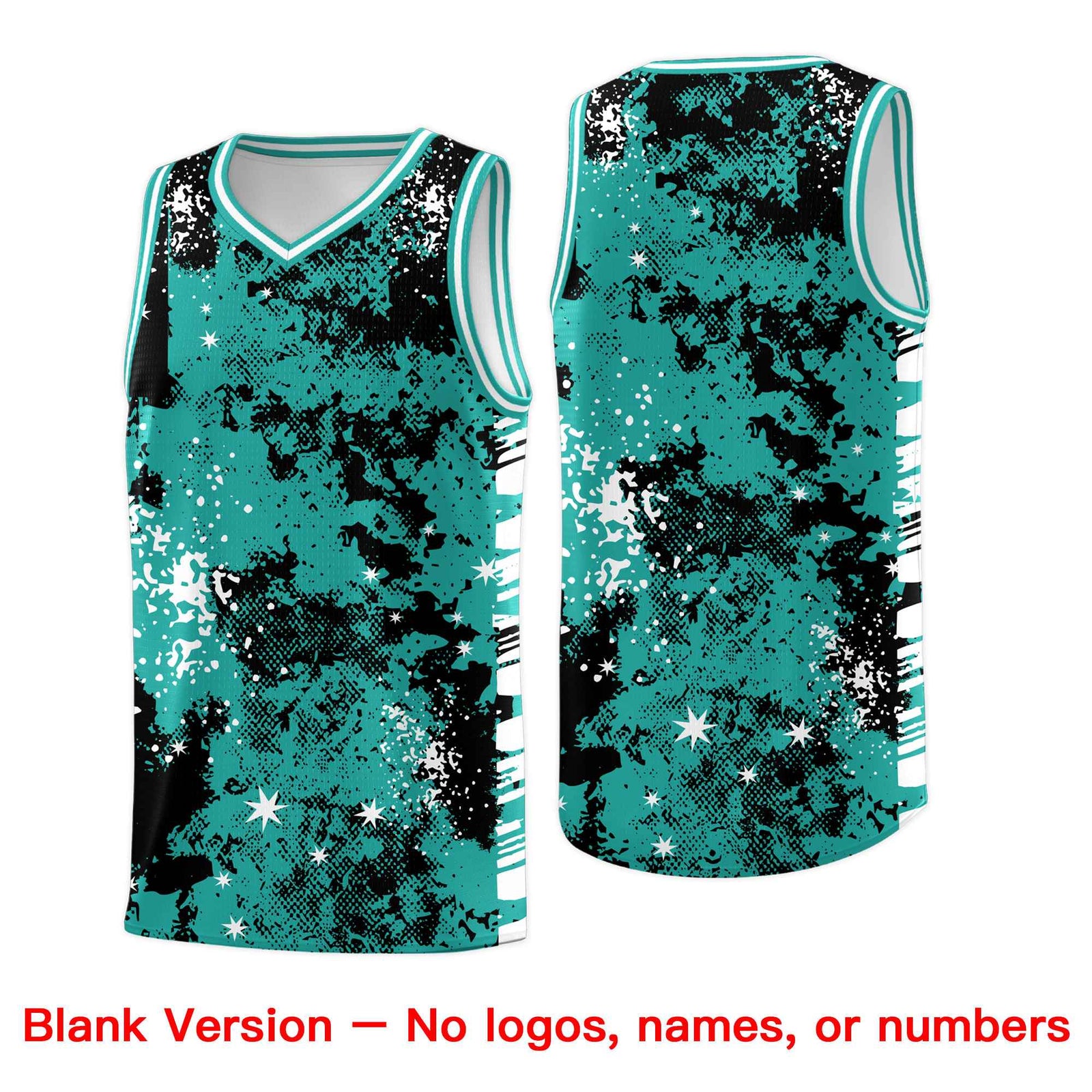 Custom Aqua Black Vice Burst Galactic Graffiti Drapable Basketball Jersey