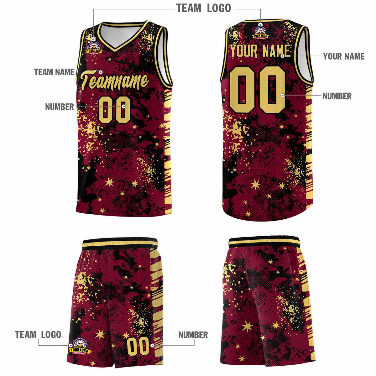 Custom Crimson Black Vice Burst Galactic Graffiti Lightweight Basketball Jersey