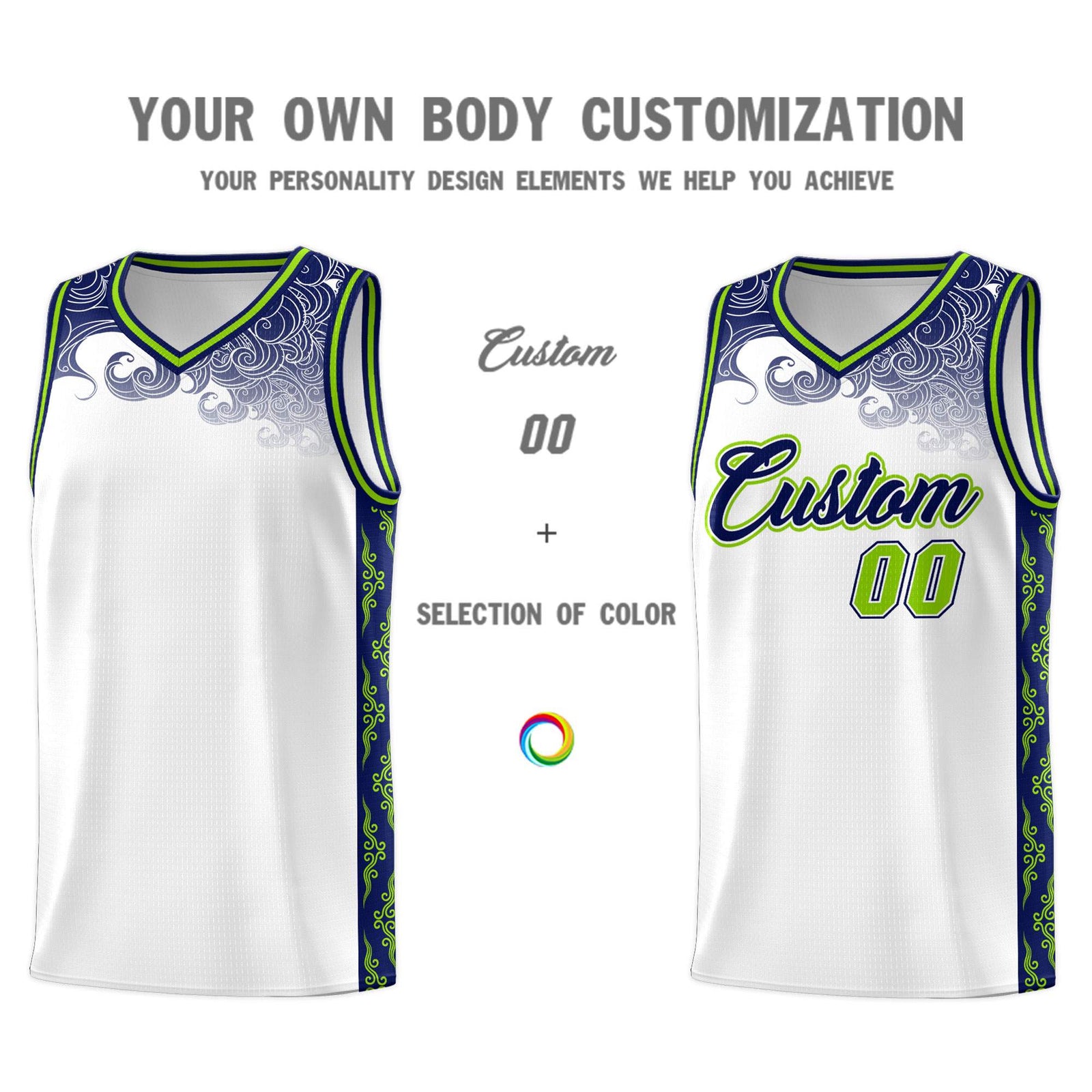 Custom White Personalized Cloud Pattern Sports Sets Uniform Basketball Jersey