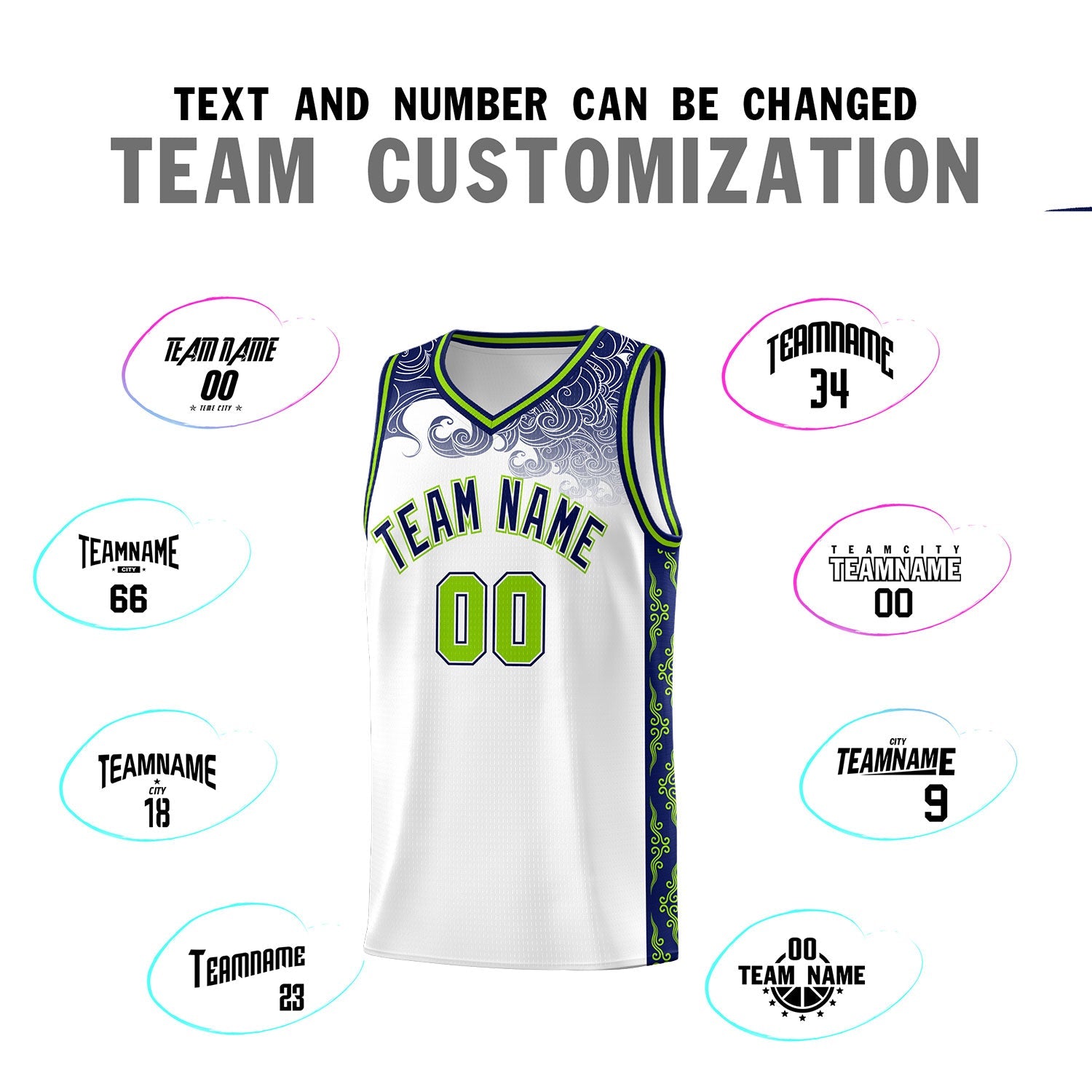 Custom White Personalized Cloud Pattern Sports Sets Uniform Basketball Jersey