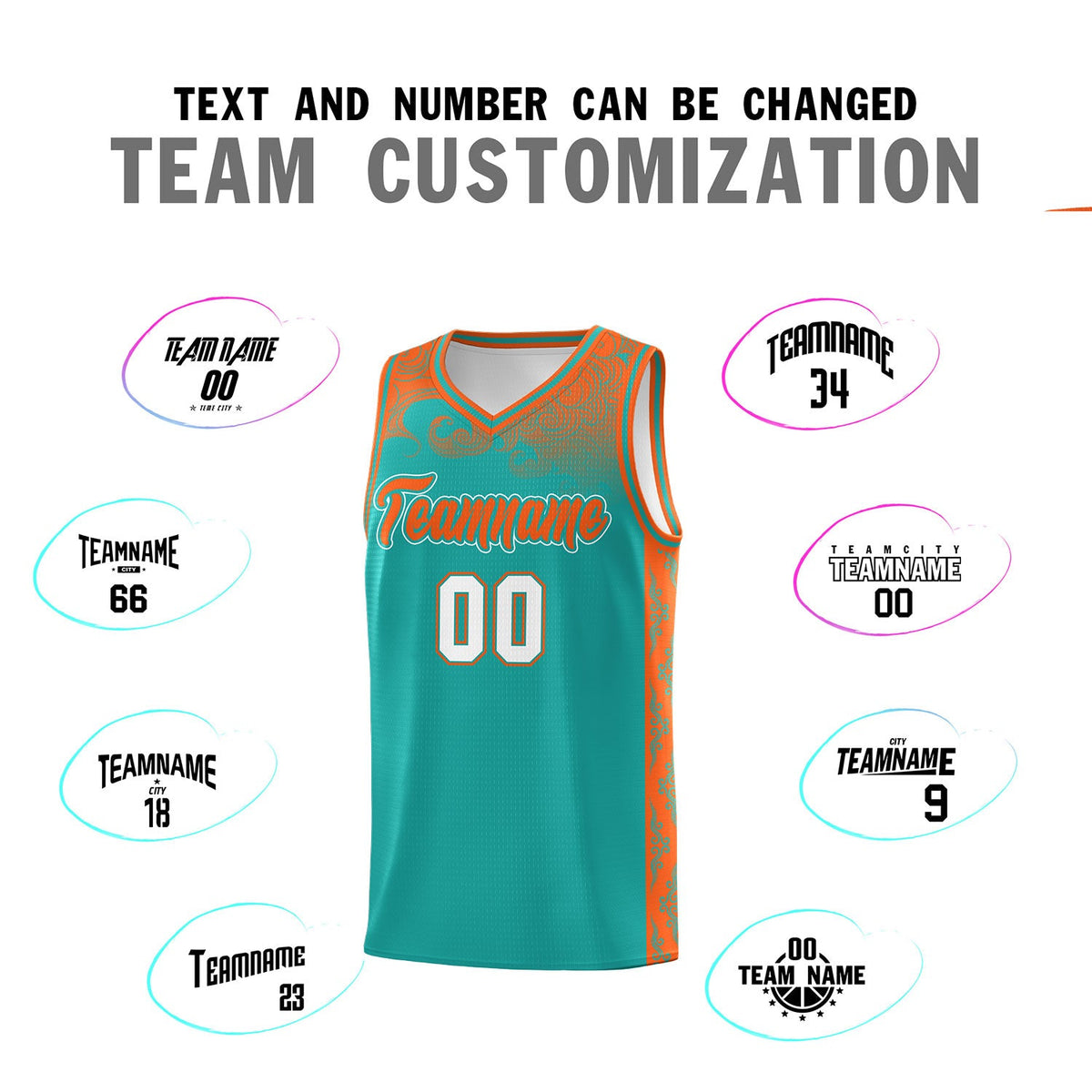 Custom Aqua Personalized Cloud Pattern Sports Sets Uniform Basketball Jersey