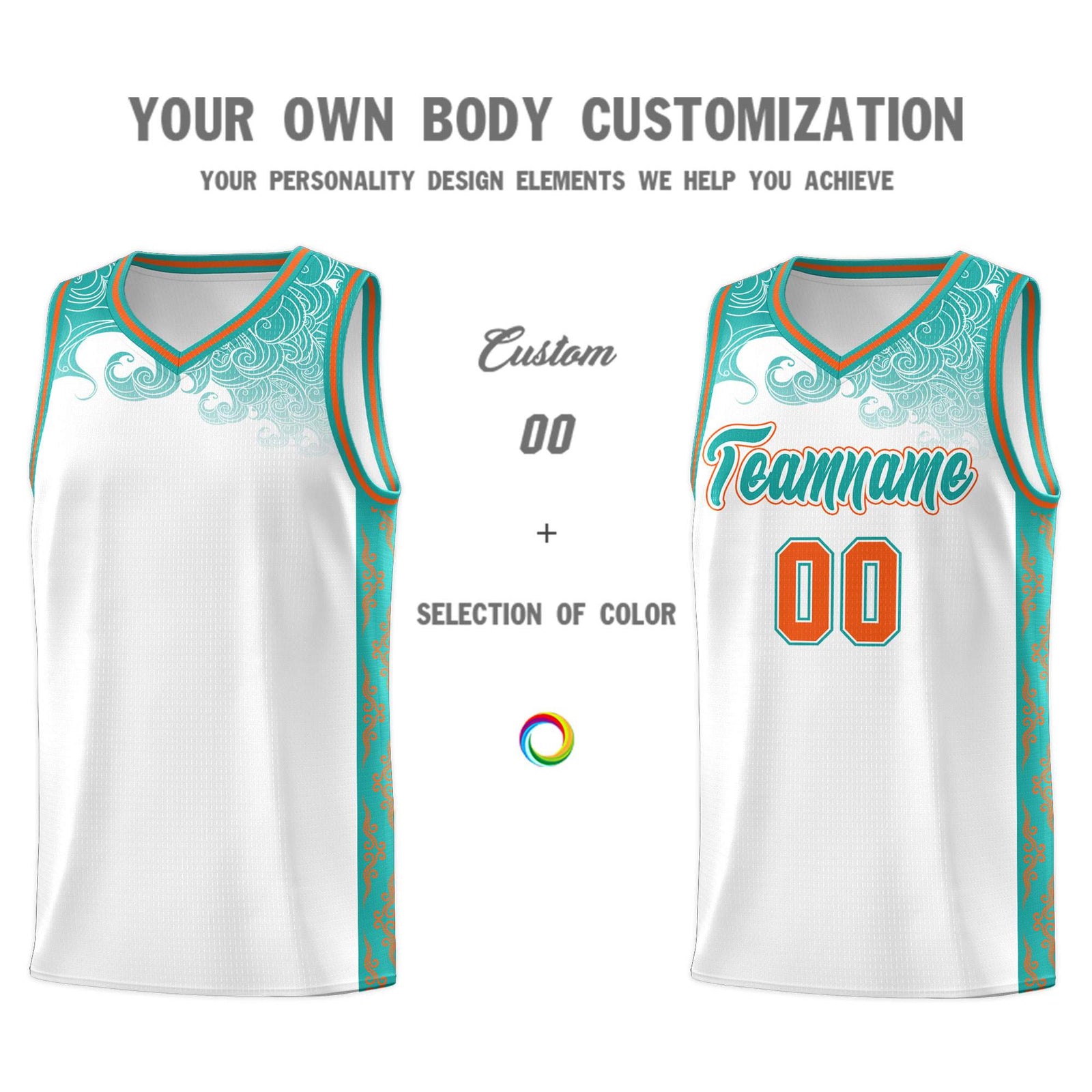 Custom White Personalized Cloud Pattern Sports Sets Uniform Basketball Jersey