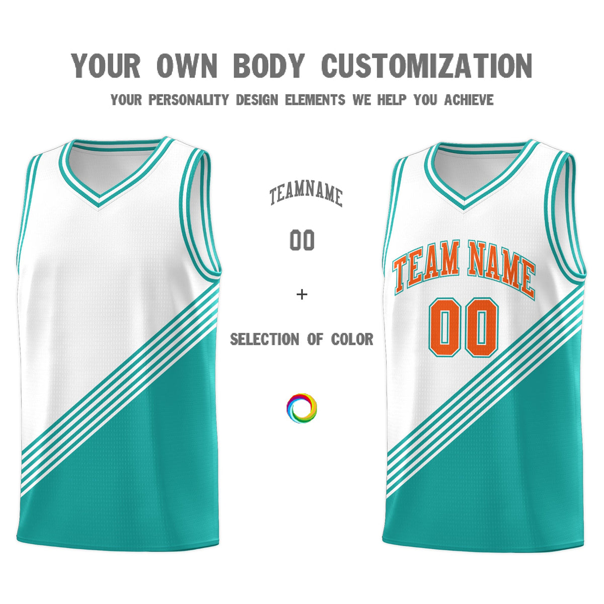 Custom White Aqua Diagonal Stripes Color Block Sets Basketball Jersey | For Men,For Youth,Sublimation Printed,Perfect for Training,Perfect for Teams | KXKSHOP