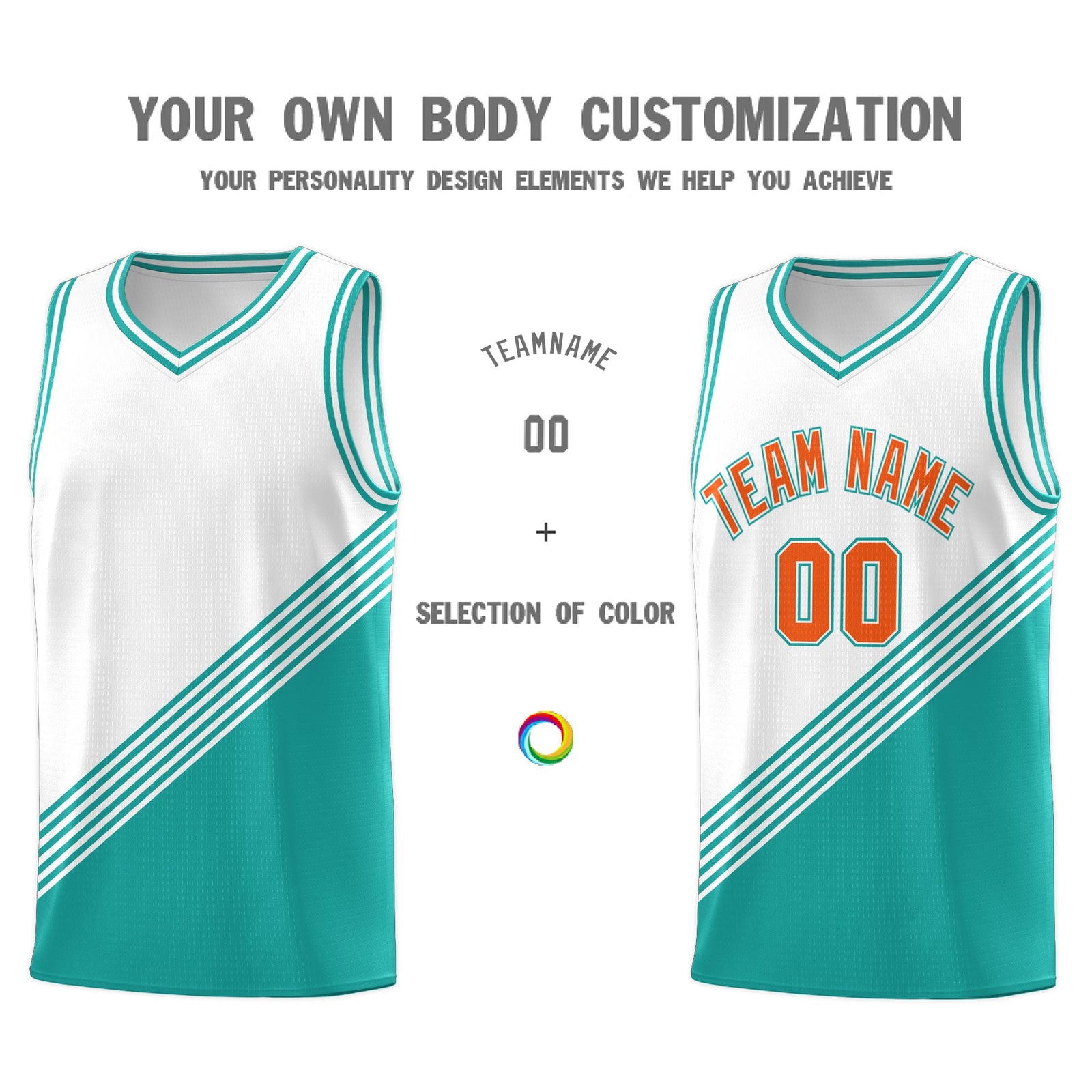 Custom White Aqua Diagonal Stripes Color Block Sets Basketball Jersey | For Men,For Youth,Sublimation Printed,Perfect for Training,Perfect for Teams | KXKSHOP