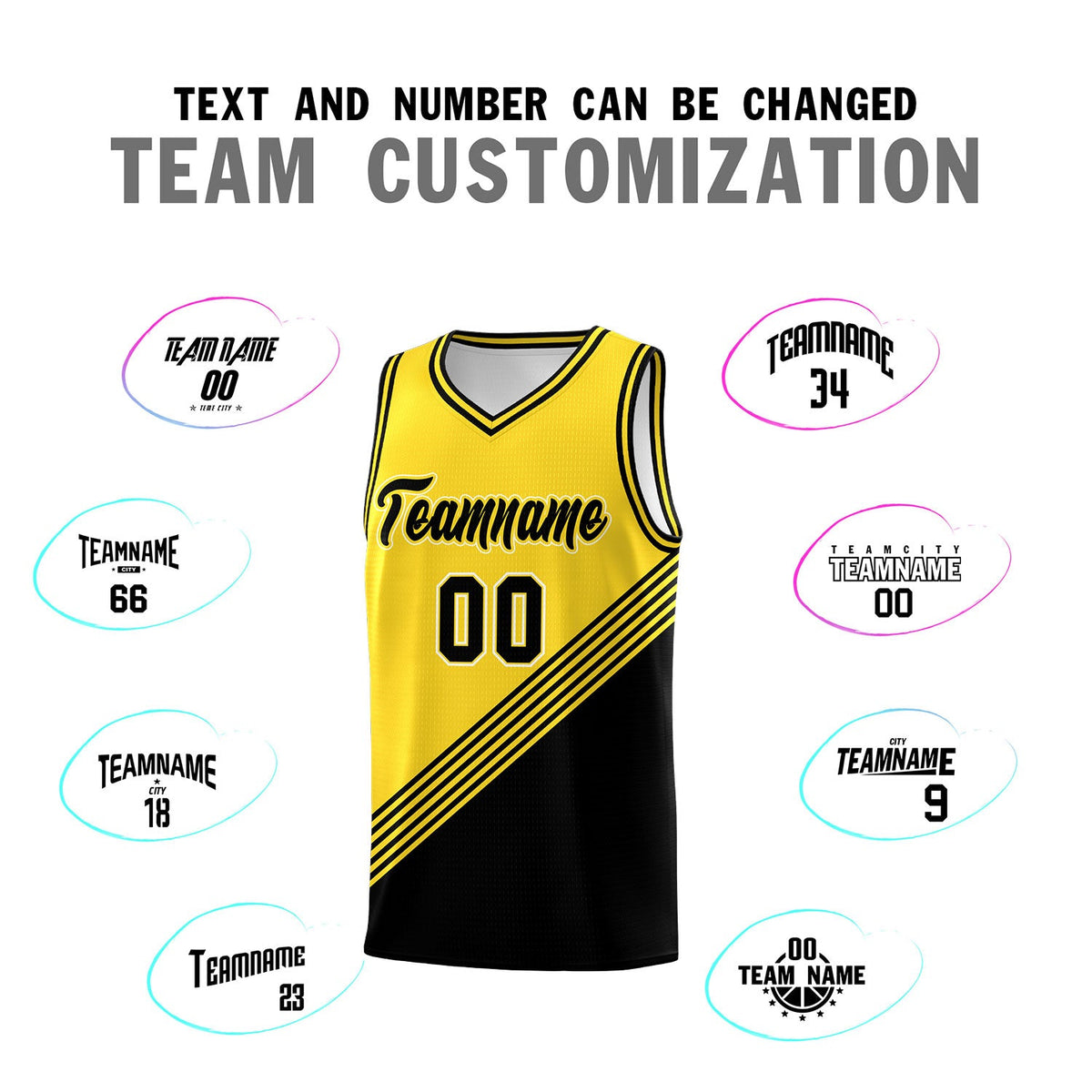Custom Gold Black Diagonal Stripes Color Block Sets Basketball Jersey | For Men,For Youth,Sublimation Printed,Perfect for Training,Perfect for Teams | KXKSHOP