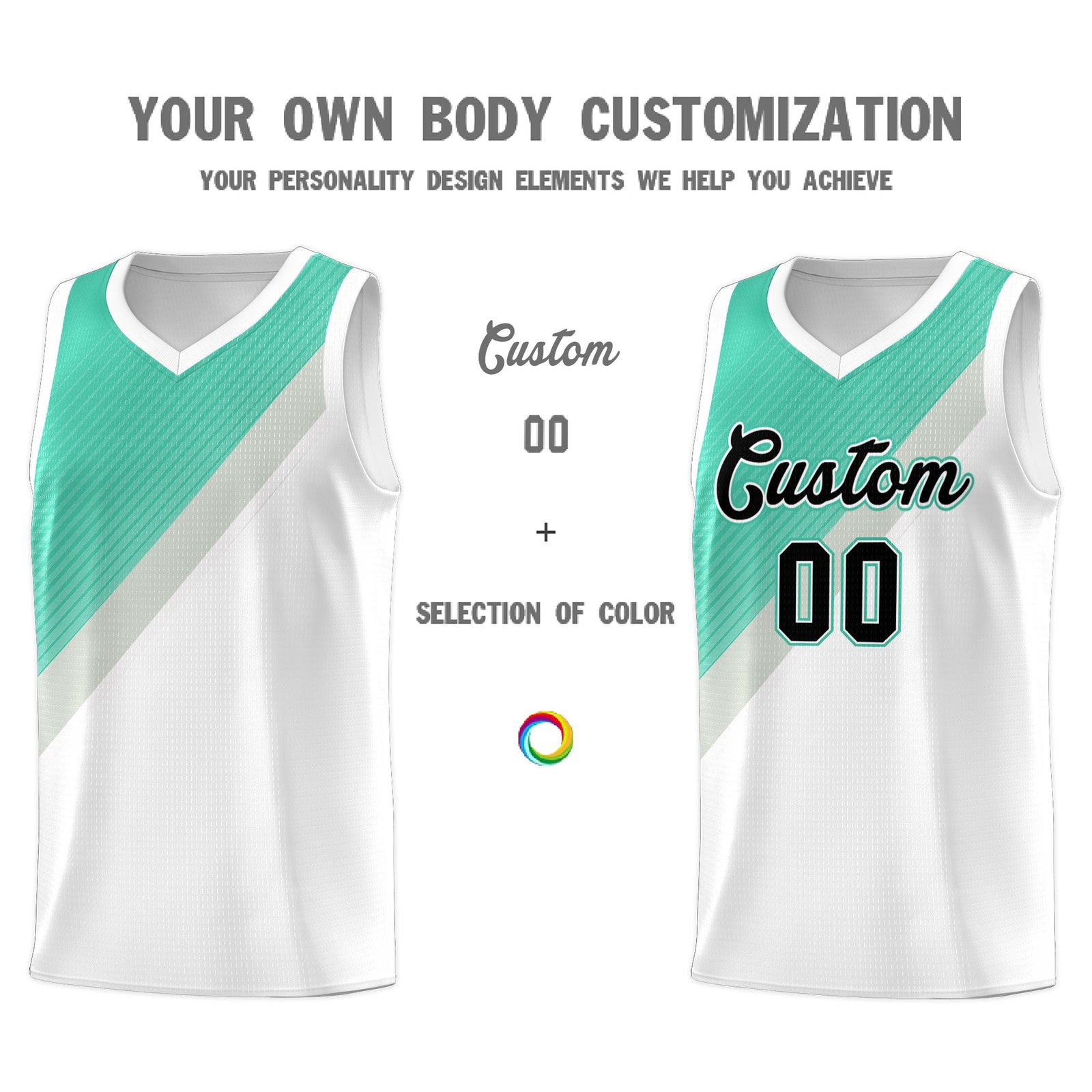 Custom White Bright Green Gray Diagonal Stripes Color Block Sets Basketball Jersey | For Men,Perfect for Teams,Perfect for Coaches,Sublimation Printed,For Kid,For Youth | KXKSHOP