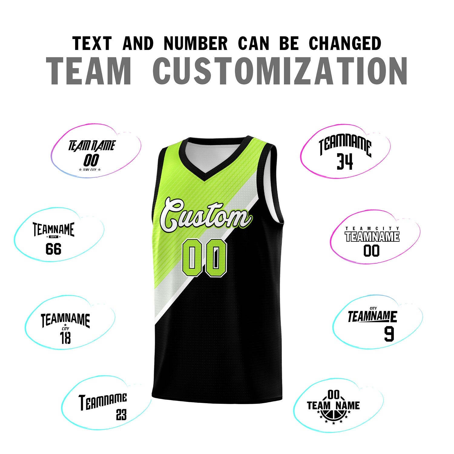 Custom Black Neon Green Gray Diagonal Stripes Color Block Sets Basketball Jersey | For Men,Perfect for Teams,Perfect for Coaches,Sublimation Printed,For Kid,For Youth | KXKSHOP